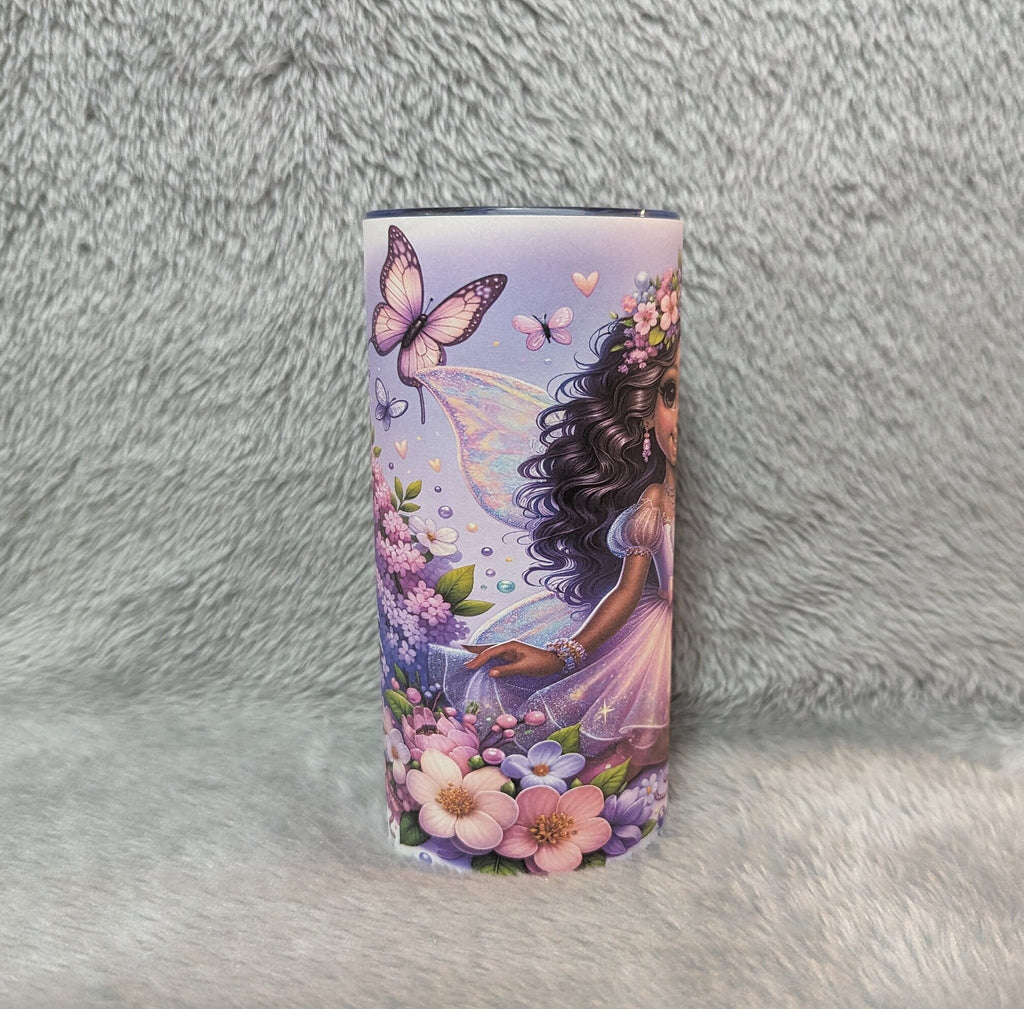 Pretty Girl Fairy Tumbler 15oz With Reusable Straw, Can Be Personalized