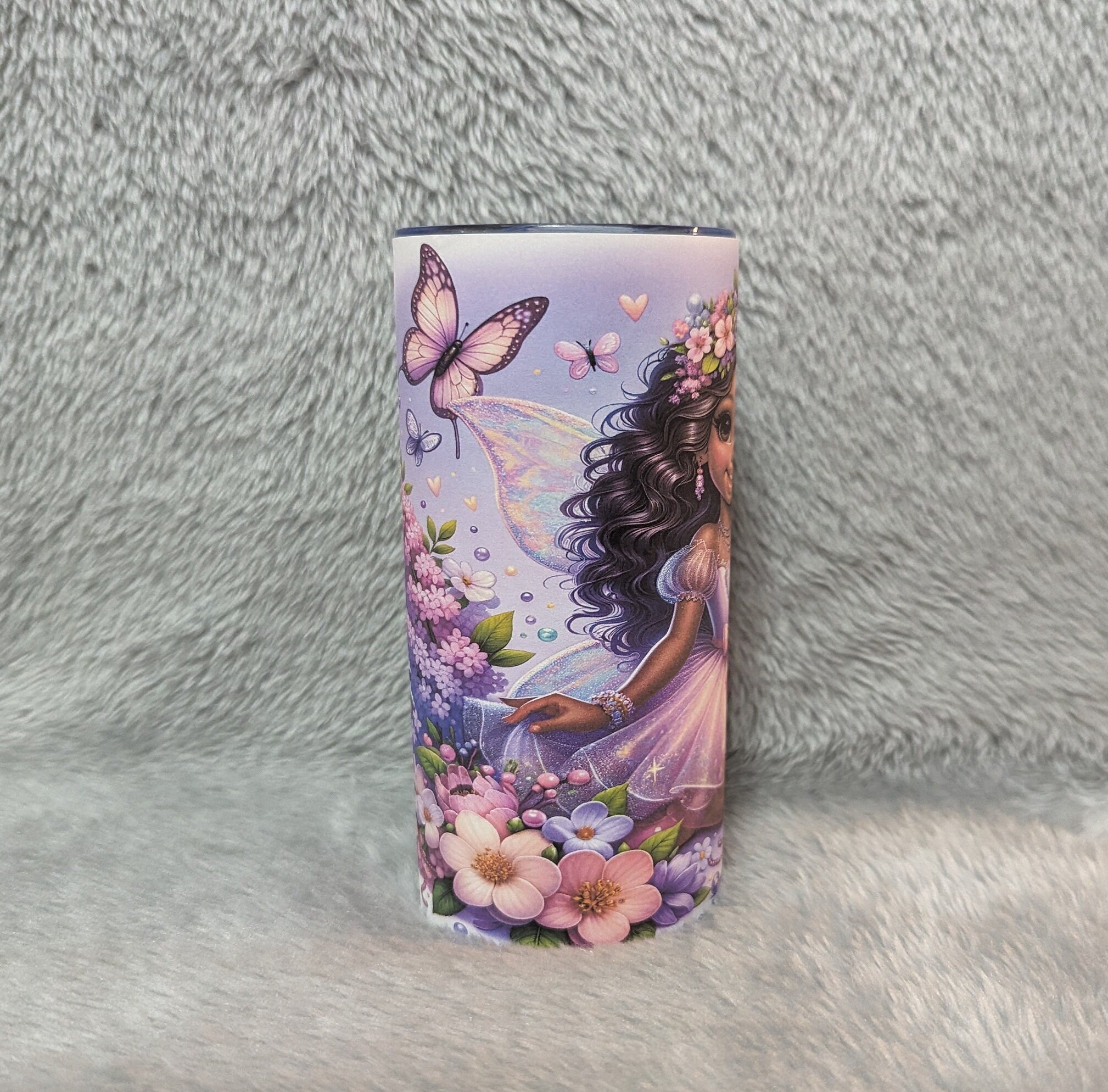 Pretty Girl Fairy Tumbler 15oz With Reusable Straw, Can Be Personalized