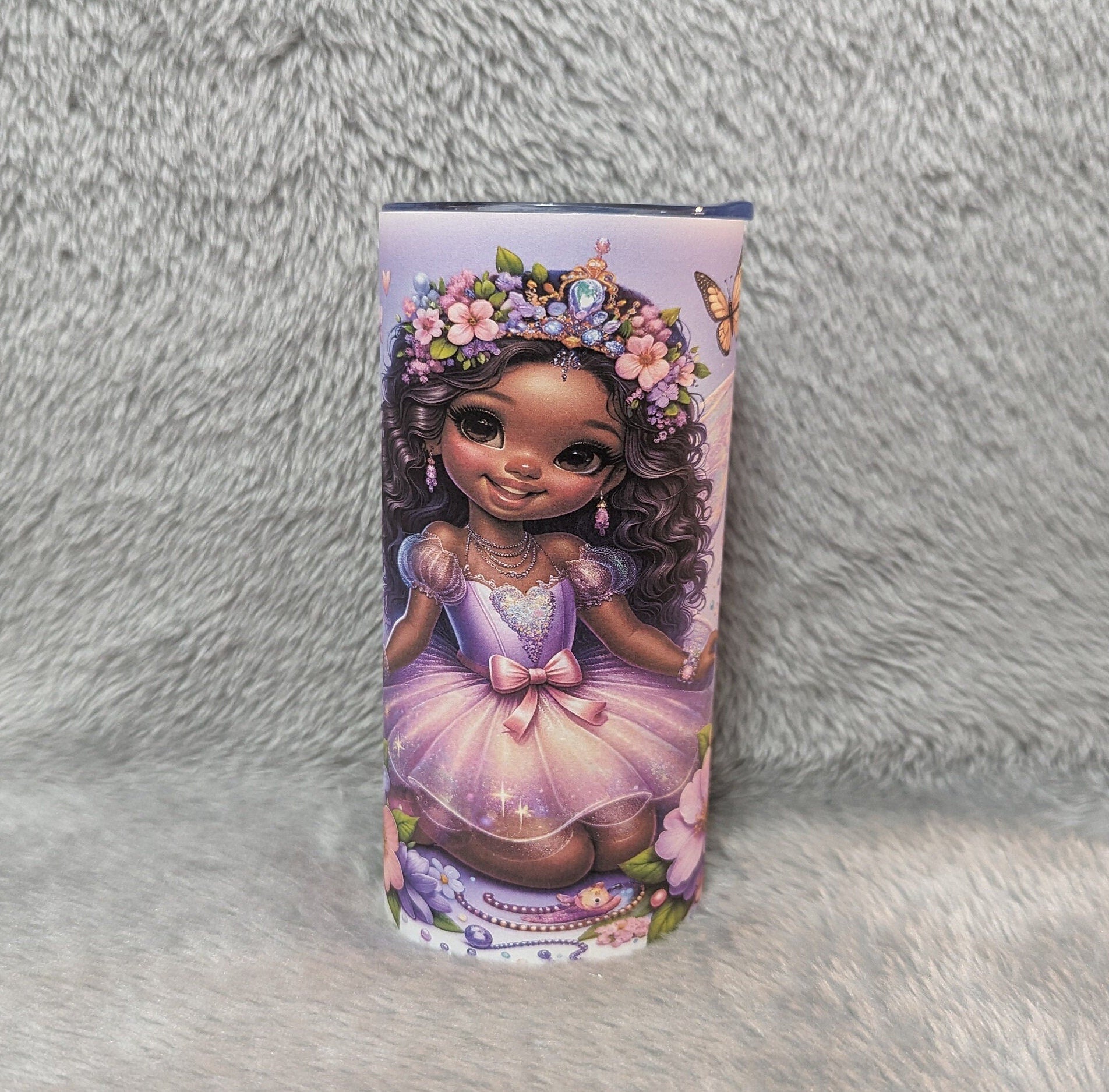 Pretty Girl Fairy Tumbler 15oz With Reusable Straw, Can Be Personalized