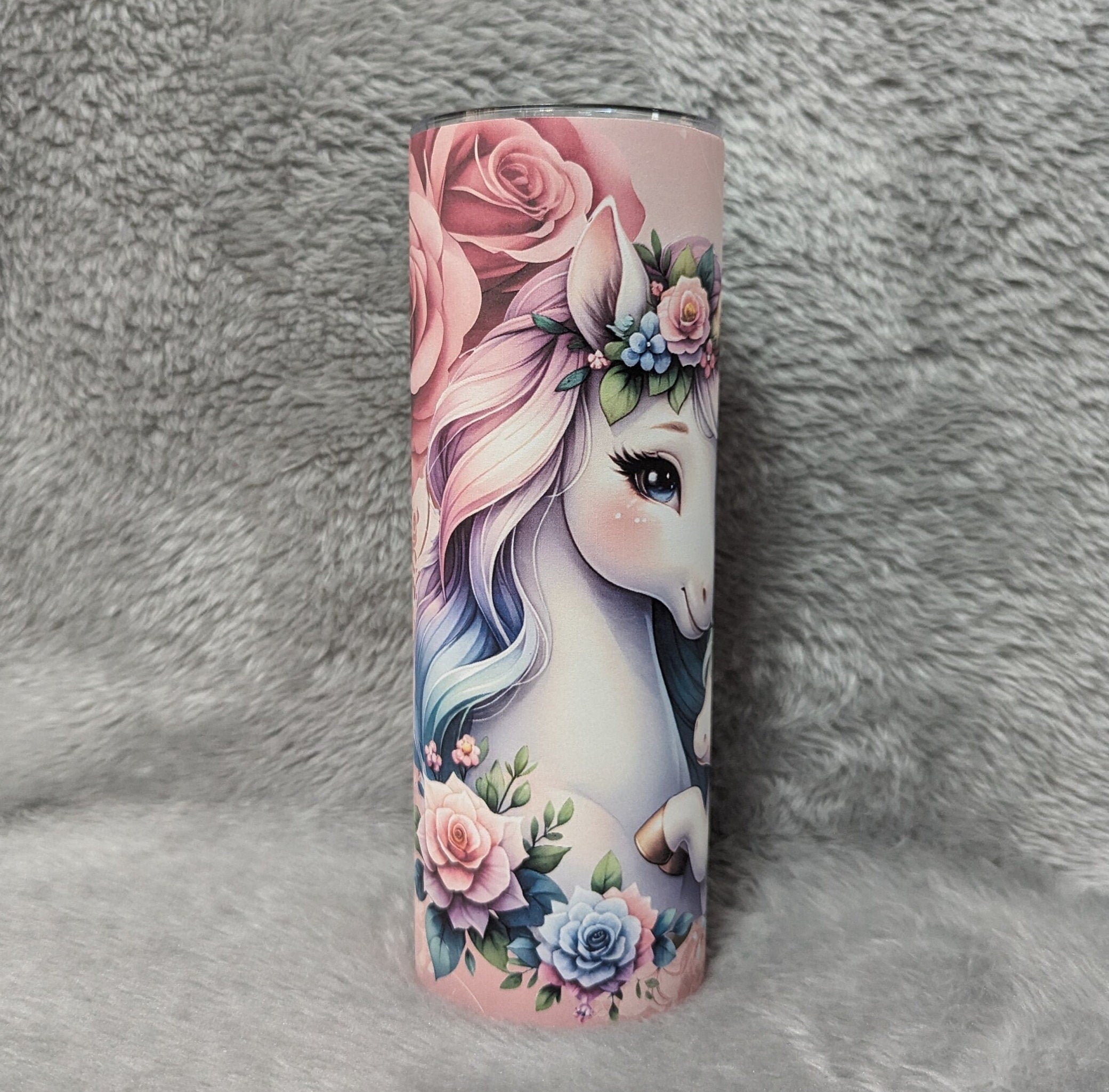 Unicorn Tumbler with Mom and Baby Unicorn 20oz With Reusable Straw Can Be Personalized