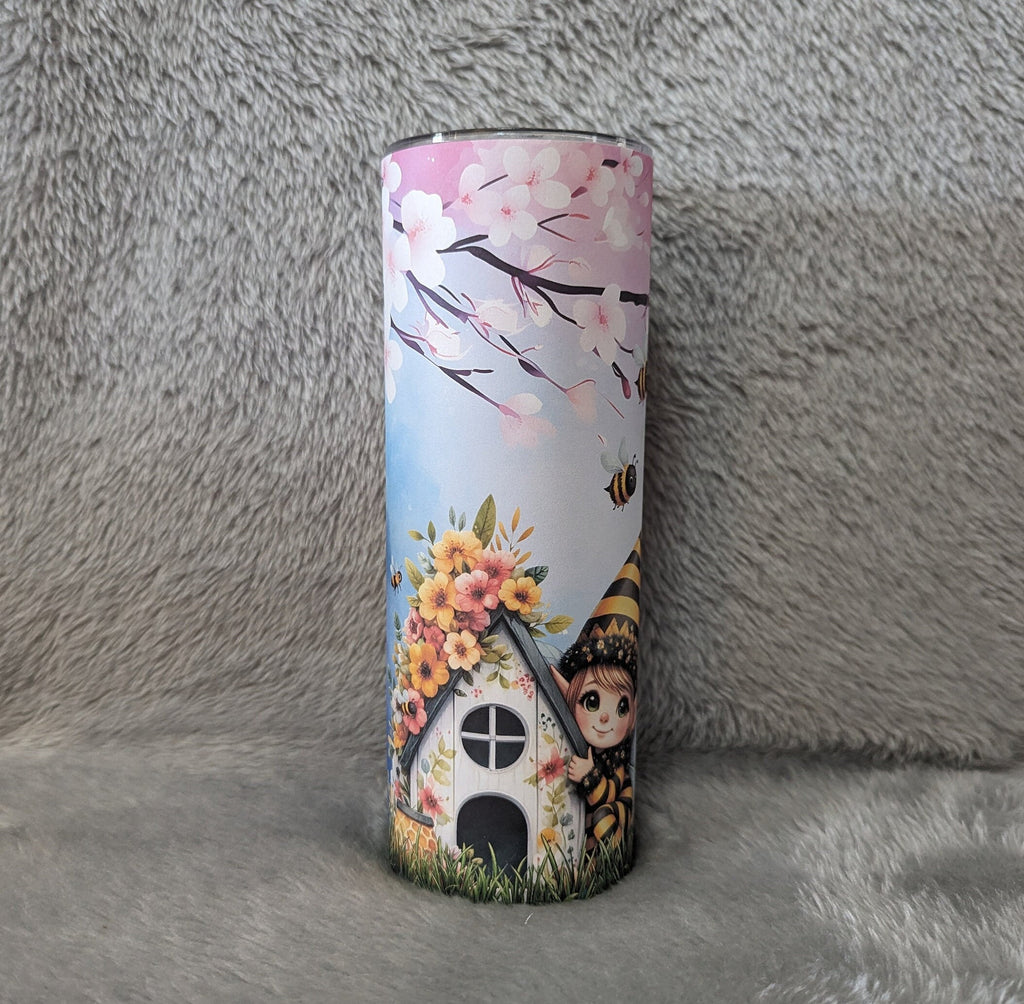 Pretty Bee Elves Tumbler 20oz With Reusable Straw, Can Be Personalized