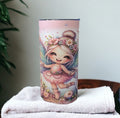 Pretty Girl Fairy Tumbler With Flowers 15oz With Reusable Straw, Can Be Personalized