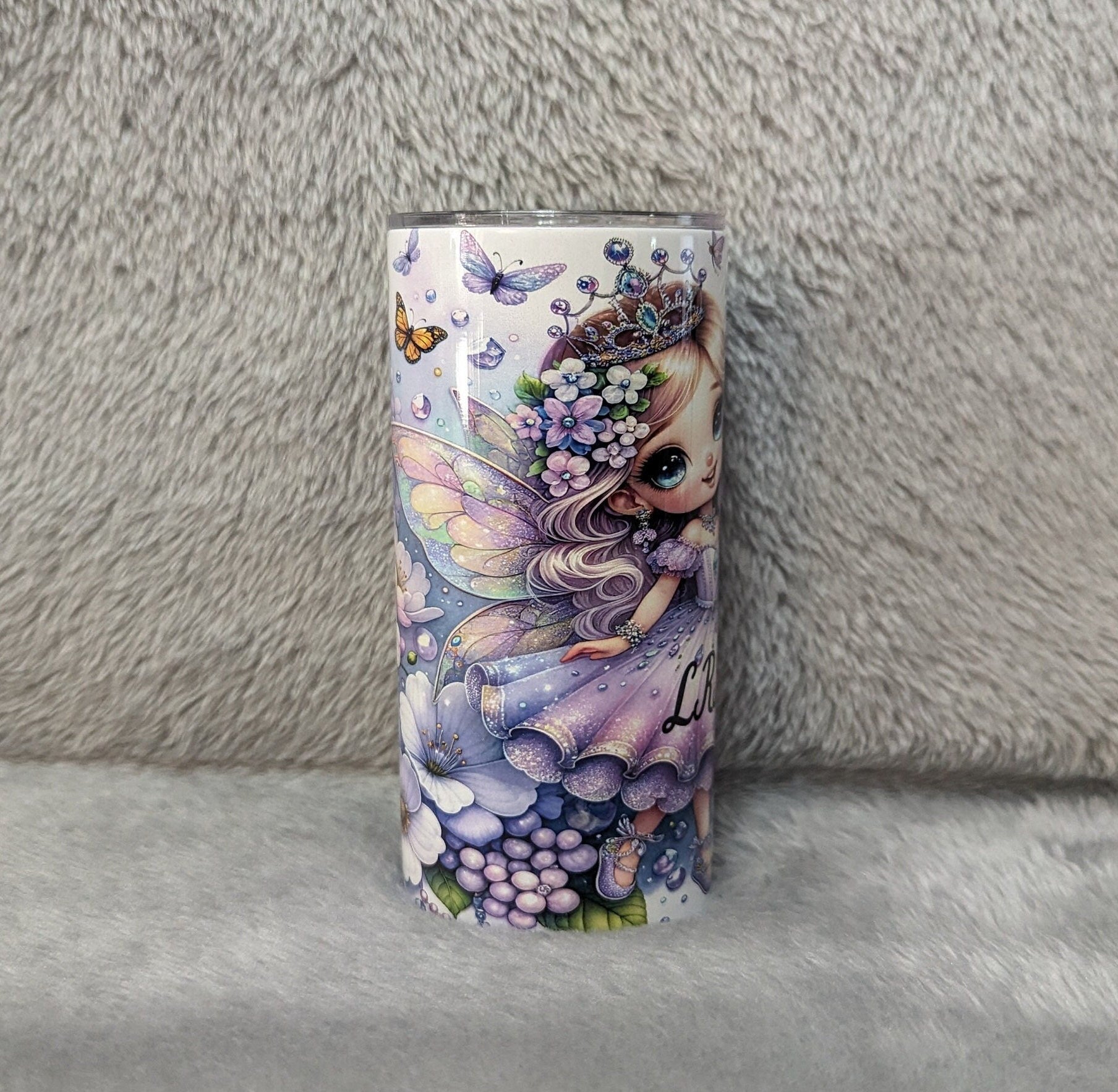 Pretty Girl Fairy Tumbler 15oz With Reusable Straw, Can Be Personalized