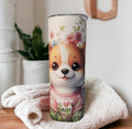 I Love Mom Corgi Dog Tumbler 20oz With Reusable Straw, Can Be Personalized