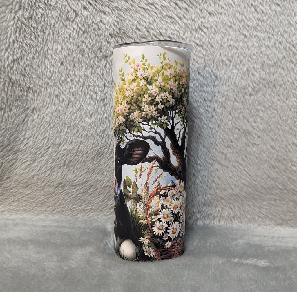 Holstein Cow Calf Tumbler 20oz With Reusable Straw, Can Be Personalized