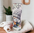 Cute Gnome Crafting Tumbler Can Be Personalized, Crafters Tumbler, Craft Hobbyist Gift, Seamstress Gift For Her, 20oz Tumbler With Straw