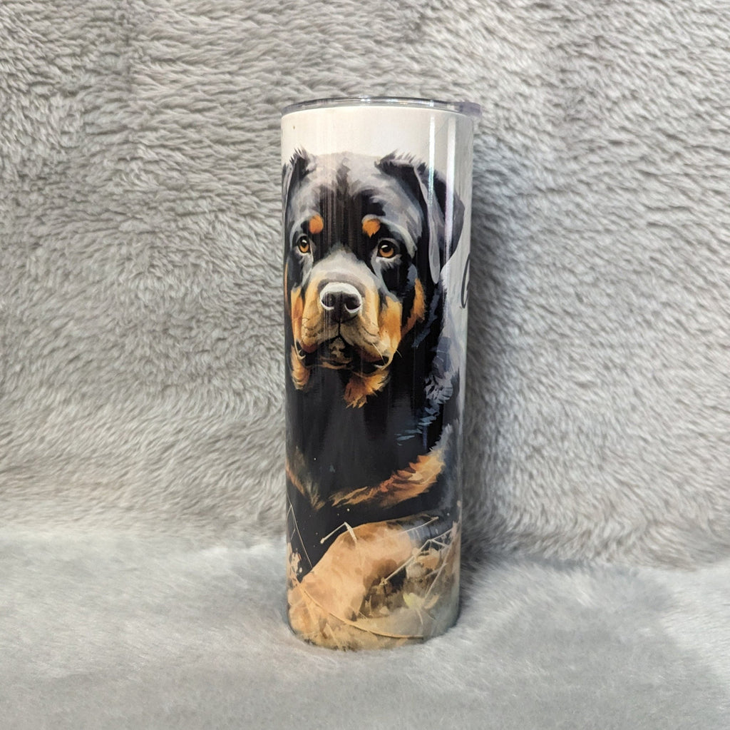 Rottweiler Tumbler That Can Be Personalized Includes A Straw, Dog Cup With Name, Dog Lover Tumbler, Dog Lover Gift, Hot Or Cold Drinks