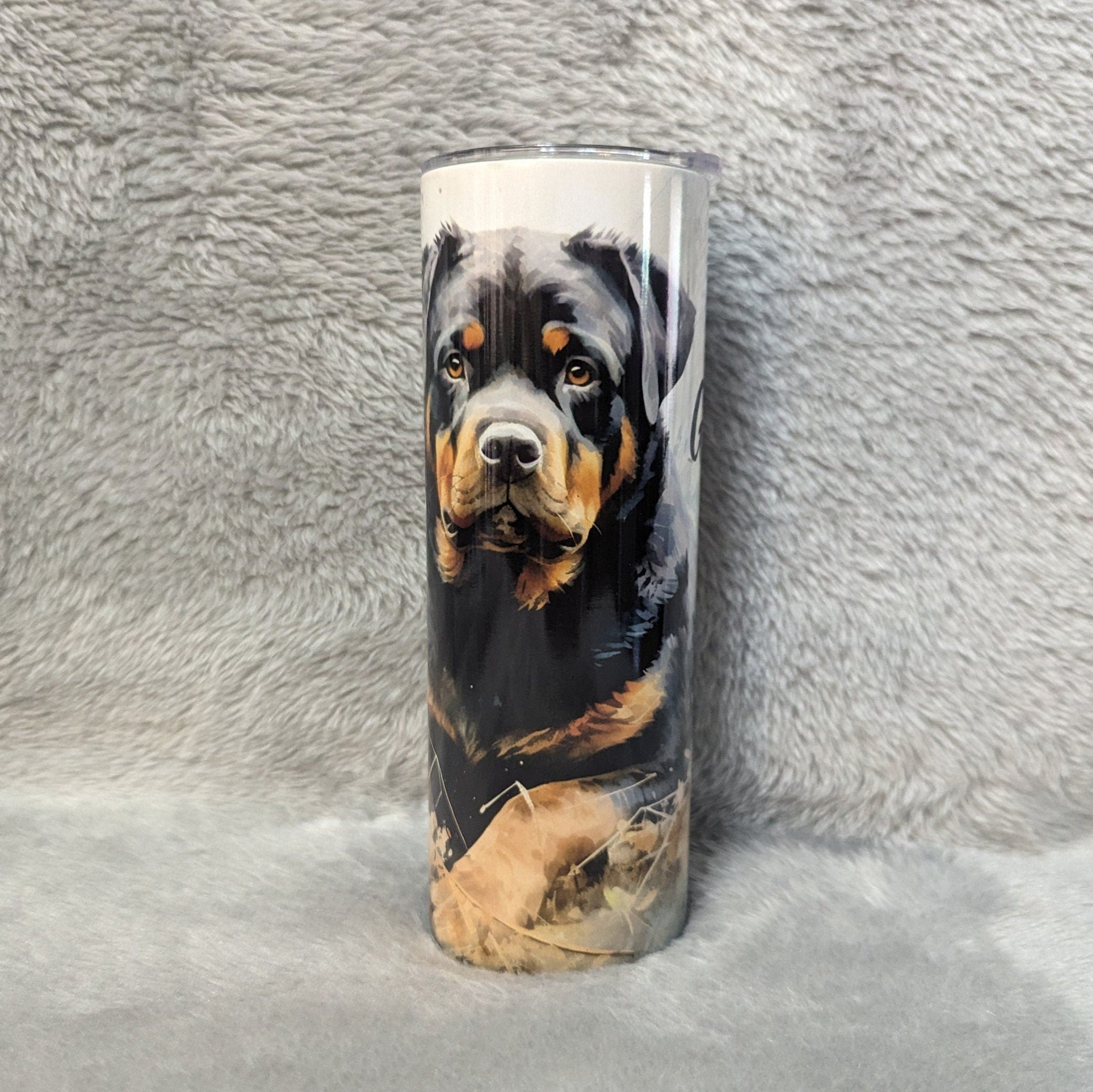 Rottweiler Tumbler That Can Be Personalized Includes A Straw, Dog Cup With Name, Dog Lover Tumbler, Dog Lover Gift, Hot Or Cold Drinks