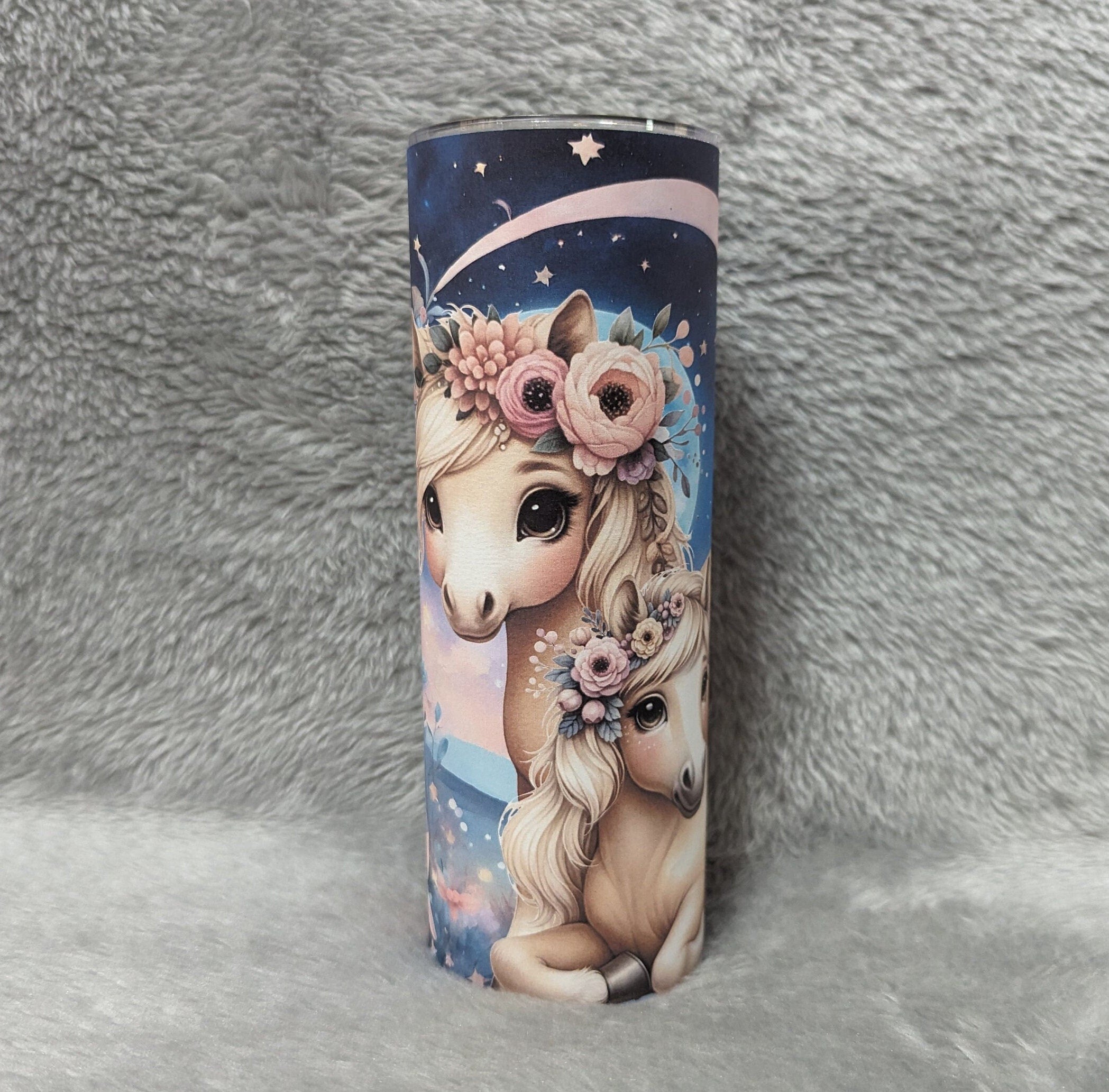 Pretty Palomino Pony Tumbler 20oz With Reusable Straw Can Be Personalized