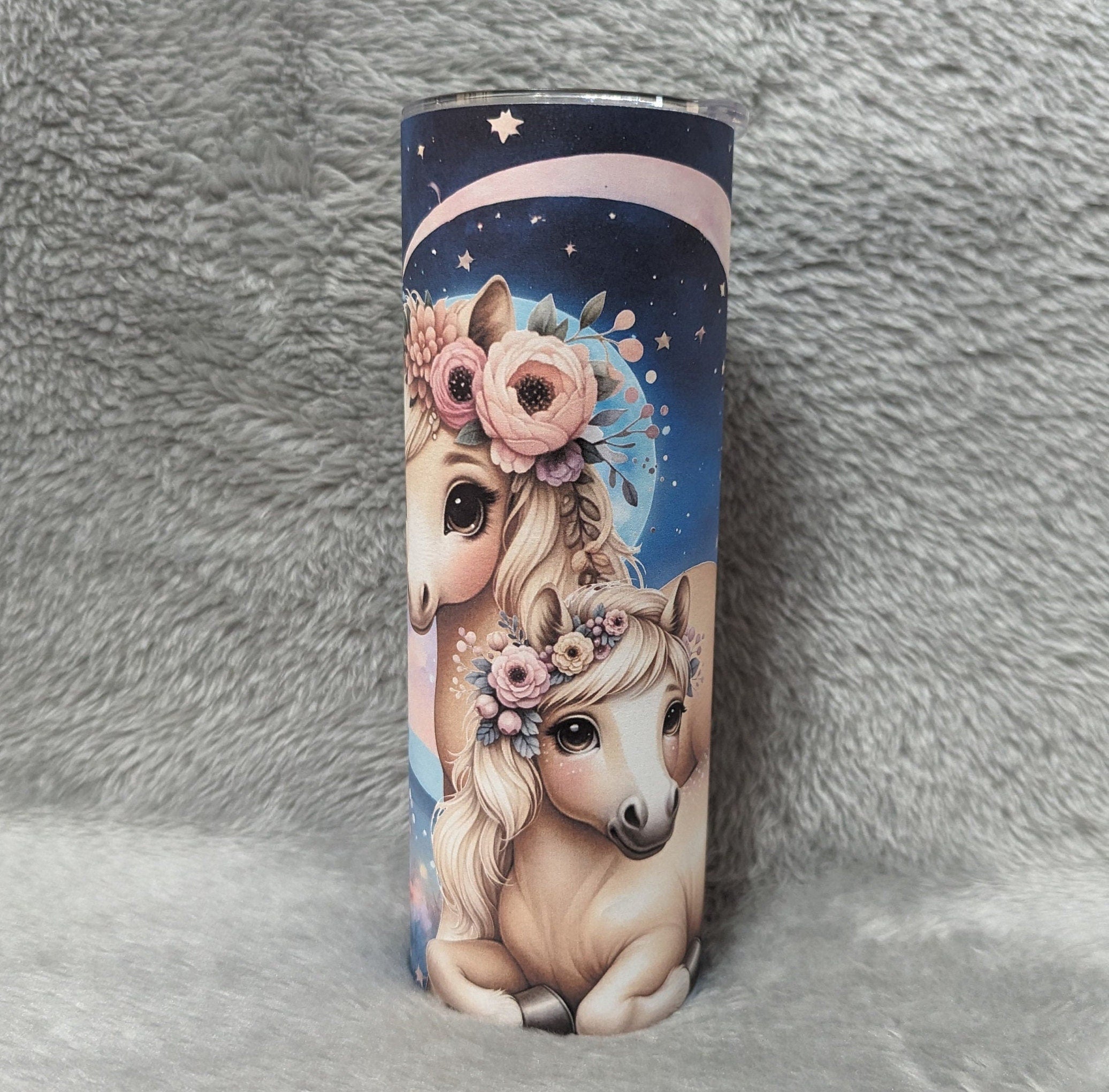 Pretty Palomino Pony Tumbler 20oz With Reusable Straw Can Be Personalized