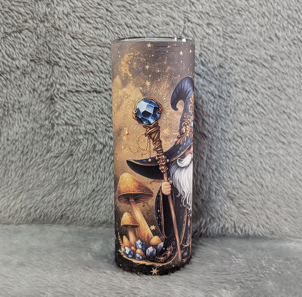 Wizard Gnome Tumbler 20oz With Reusable Straw, Can Be Personalized