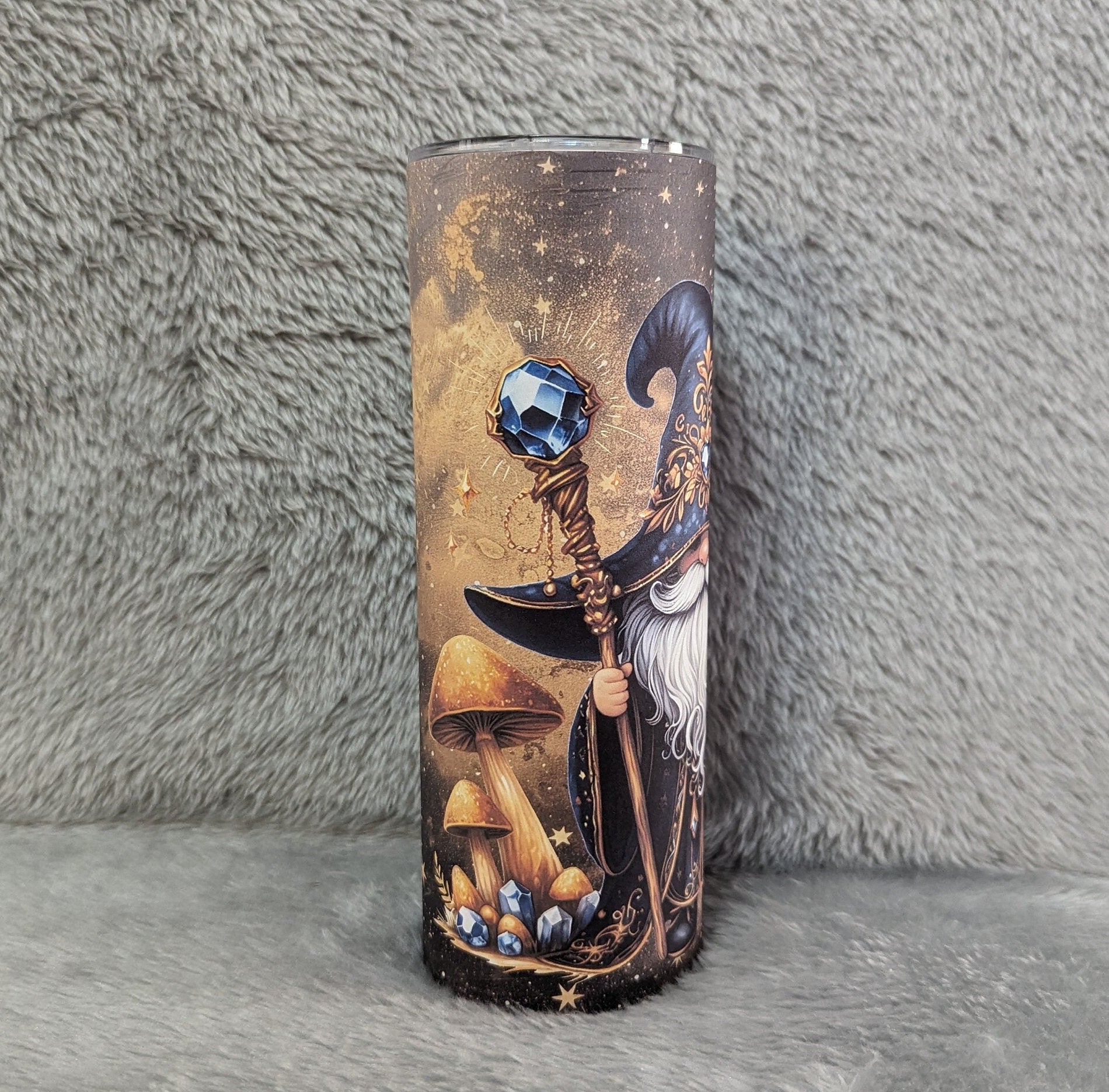 Wizard Gnome Tumbler 20oz With Reusable Straw, Can Be Personalized