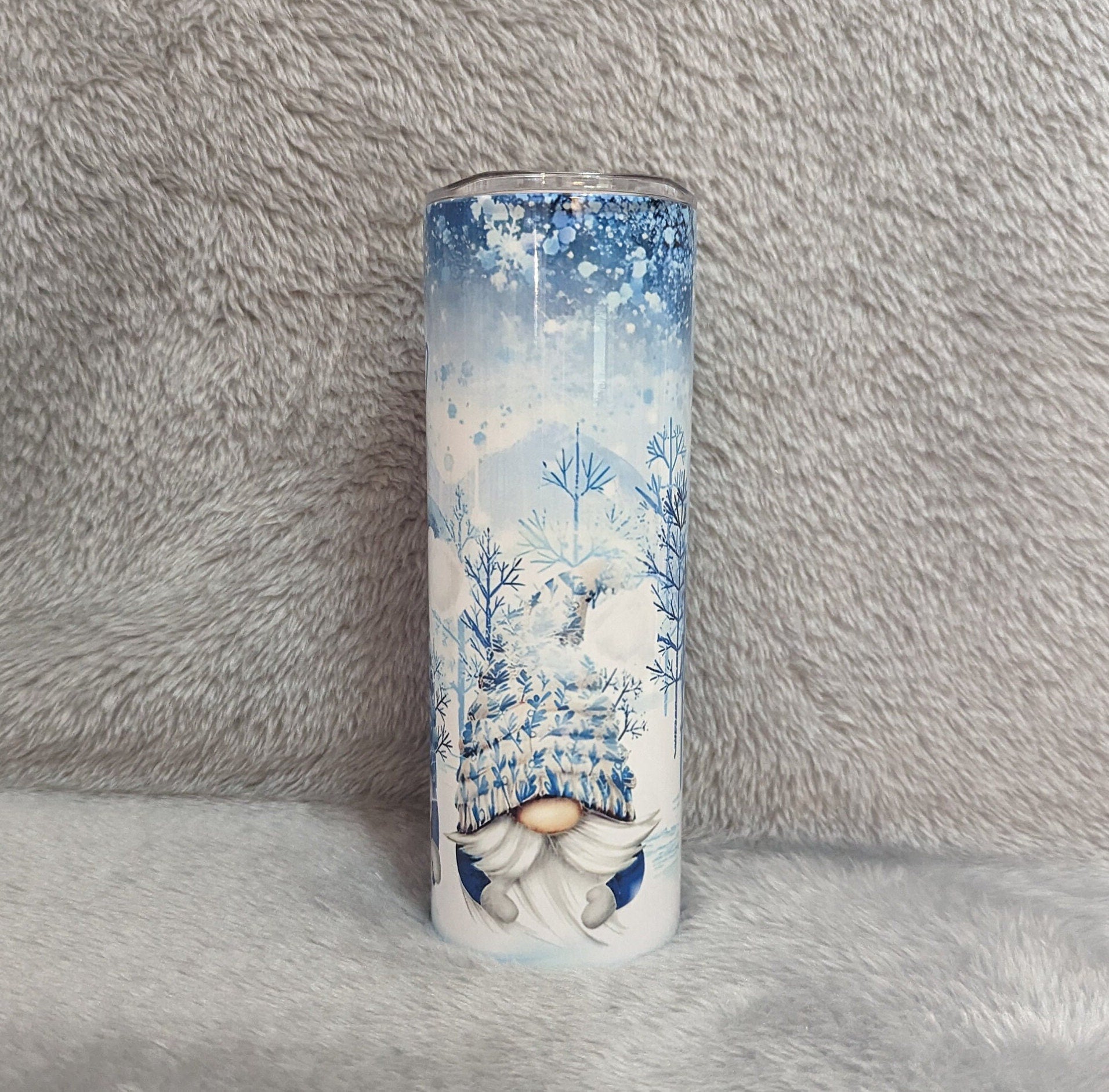 Winter Gnome Tumbler 20oz With Reusable Straw, Can Be Personalized