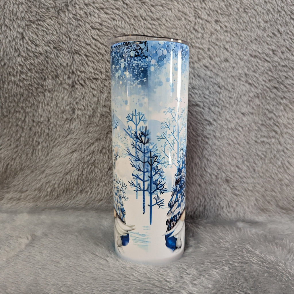 Winter Gnome Tumbler 20oz With Reusable Straw, Can Be Personalized