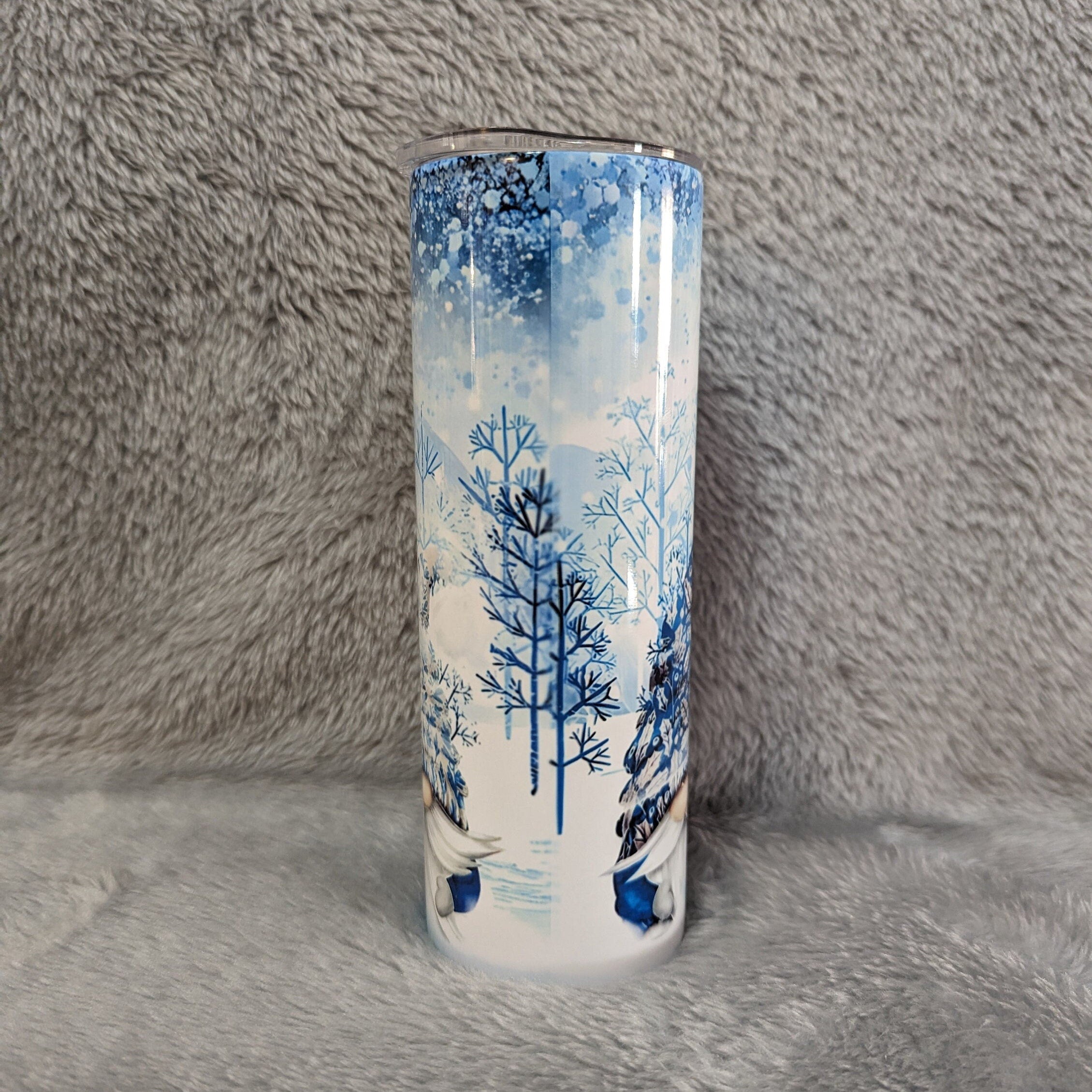 Winter Gnome Tumbler 20oz With Reusable Straw, Can Be Personalized