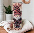 Ladybug Gnome Tumbler 20oz With Reusable Straw, Can Be Personalized
