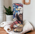 Beautiful Patriotic Eagle Tumbler 20oz With Reusable Straw Can Be Personalized