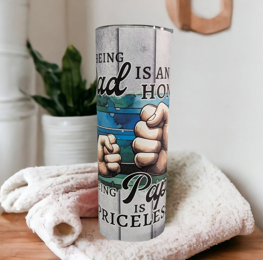 Papa Tumbler Can Be Personalized, Includes A Reusable Straw, Gift For Grandfather, 20oz Tumbler For Hot Or Cold Drinks, Gift For Papa