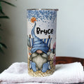 Kids Gnome Tumbler Can Be Personalized, Kids Cup With Name, Beach Gnome Tumbler For Kids, 15oz Tumbler With Reusable Straw, Everyday Use