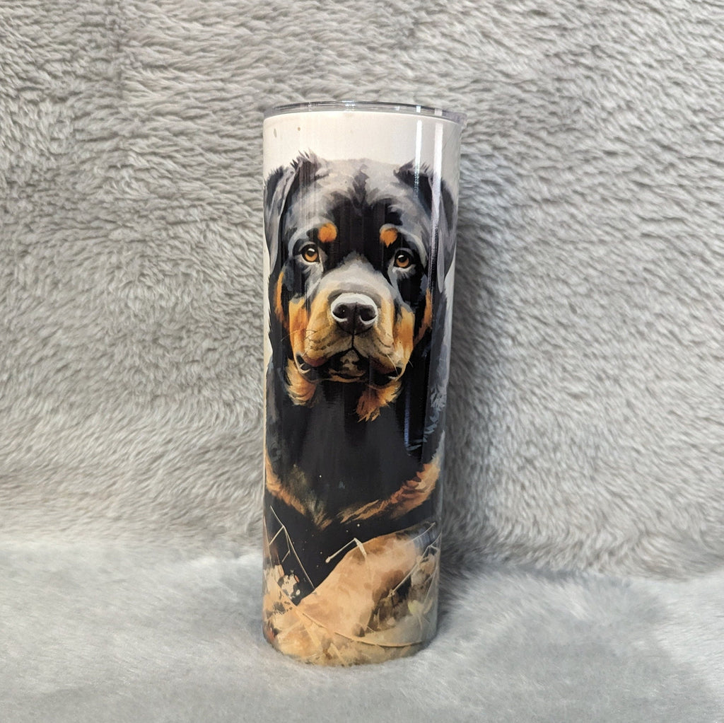 Rottweiler Tumbler That Can Be Personalized Includes A Straw, Dog Cup With Name, Dog Lover Tumbler, Dog Lover Gift, Hot Or Cold Drinks