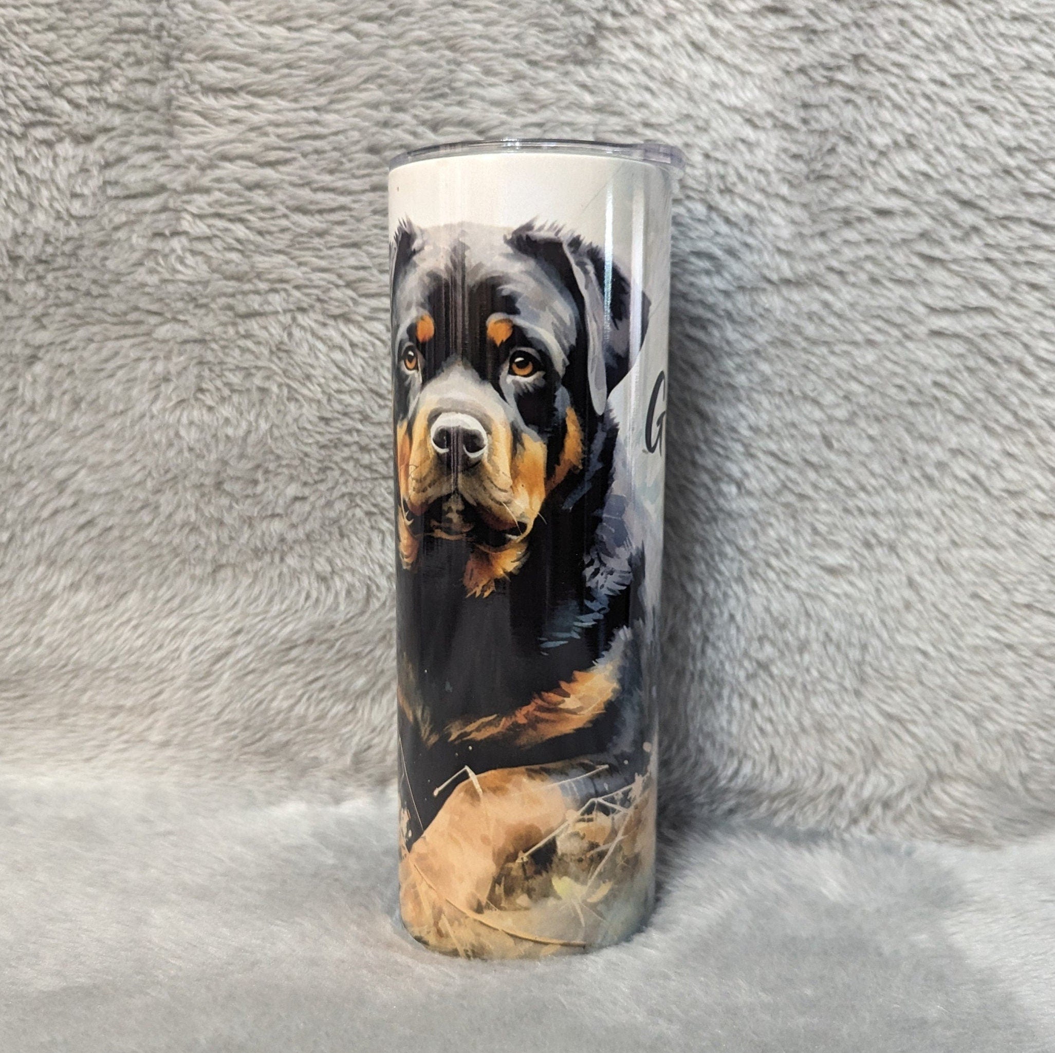 Rottweiler Tumbler That Can Be Personalized Includes A Straw, Dog Cup With Name, Dog Lover Tumbler, Dog Lover Gift, Hot Or Cold Drinks