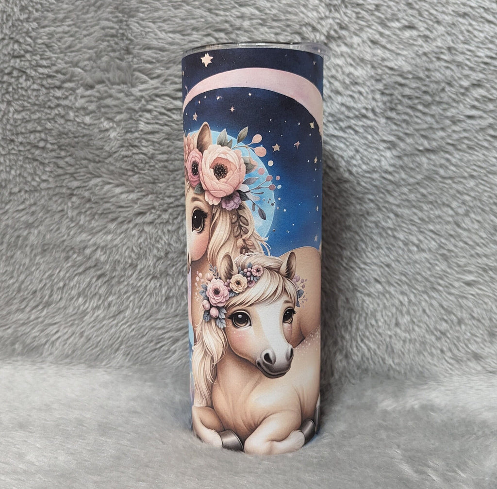 Pretty Palomino Pony Tumbler 20oz With Reusable Straw Can Be Personalized