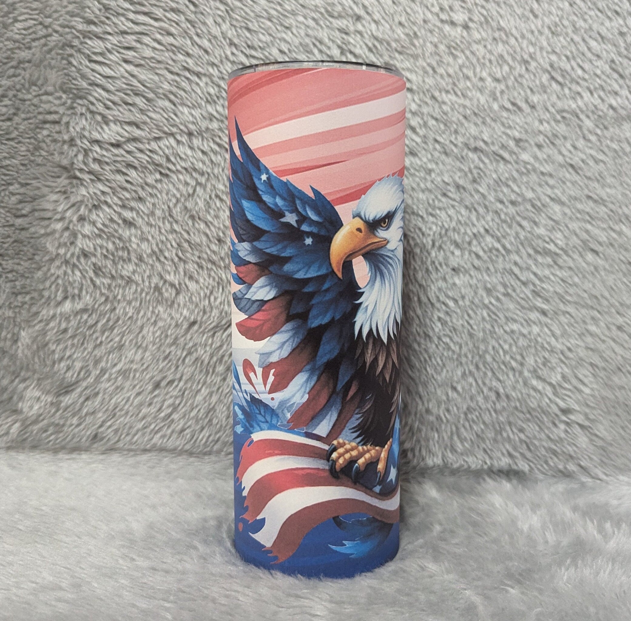Patriotic Eagle Tumbler That Can Be Personalized, Includes A Reusable Straw, Eagle Gift, 20oz Eagle Tumbler For Hot Or Cold Drinks