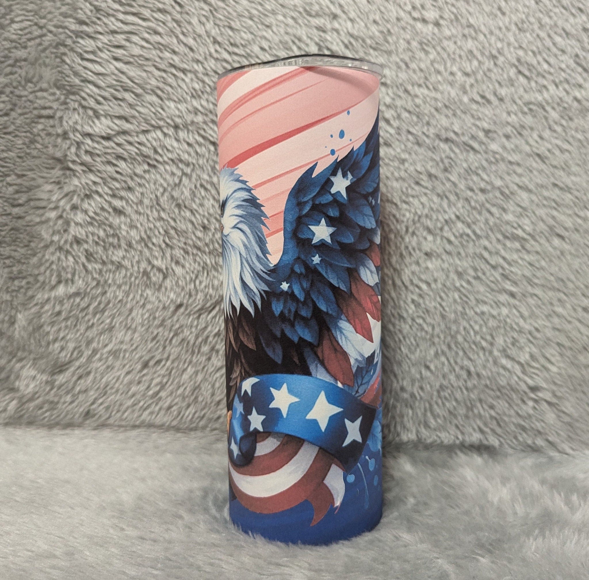 Patriotic Eagle Tumbler That Can Be Personalized, Includes A Reusable Straw, Eagle Gift, 20oz Eagle Tumbler For Hot Or Cold Drinks