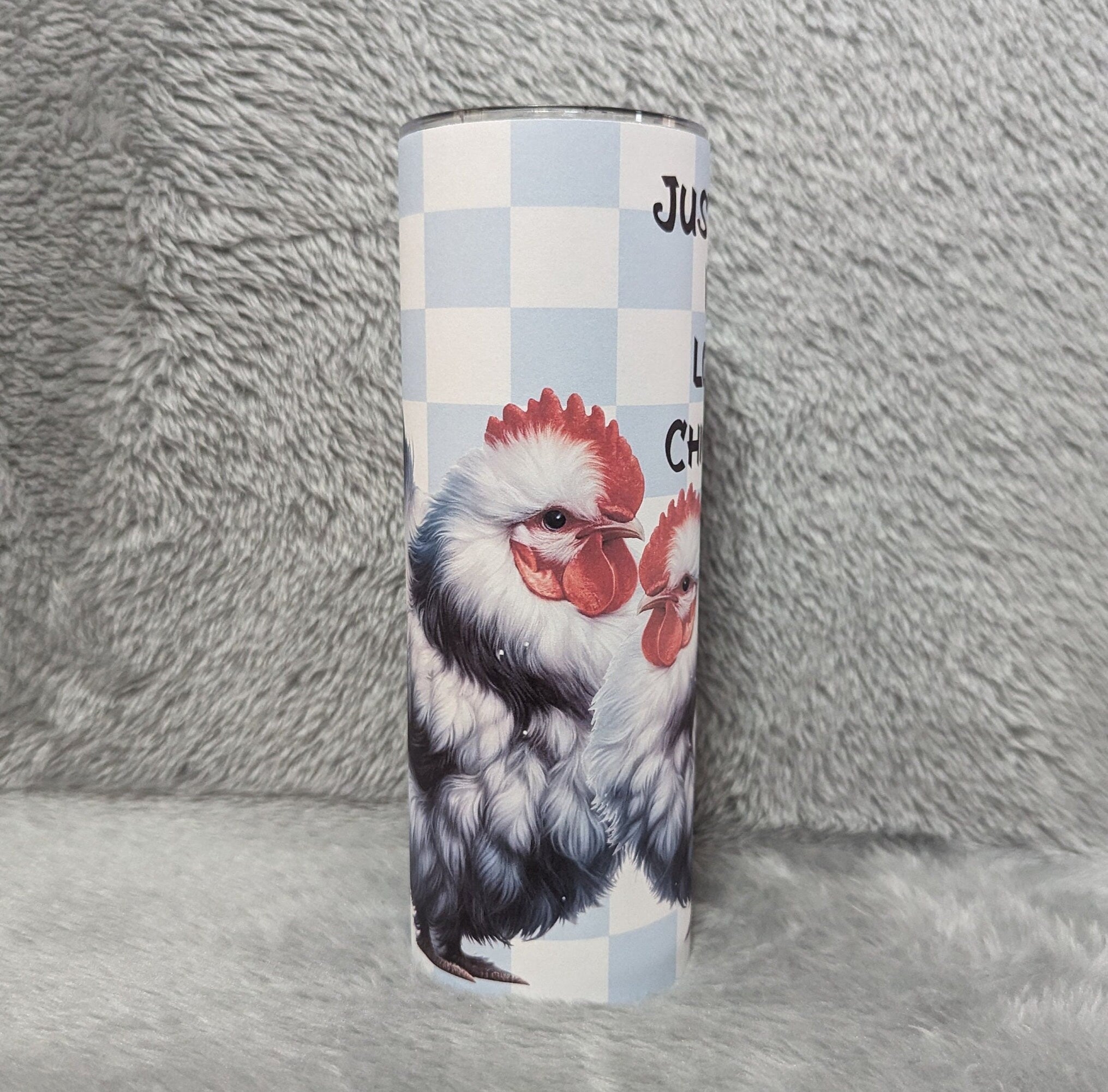 Just A Girl Who Loves Chickens Tumbler Can Be Personalized, Cute Chicken Lover Tumbler, Includes Reusable Straw, Hot Or Cold Drinks