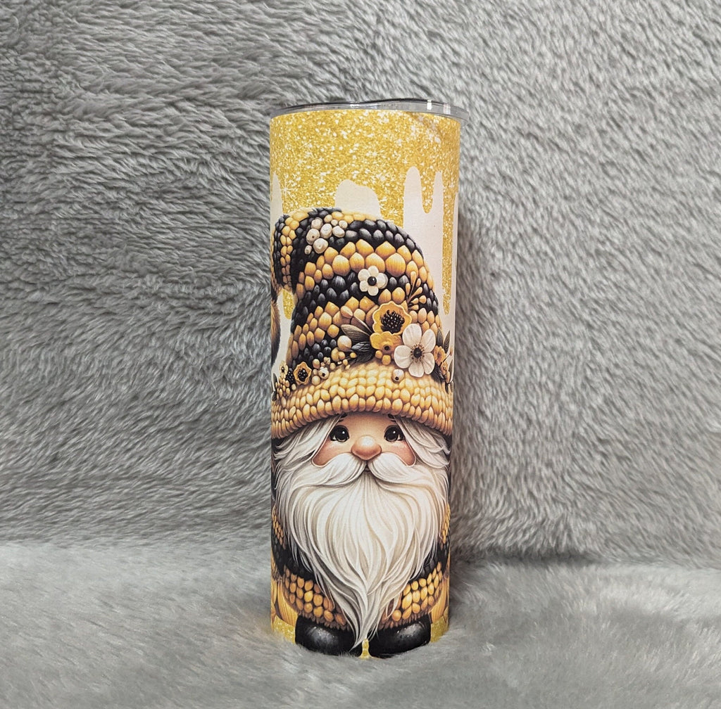 Bee Gnome Tumbler Can Be Personalized, Gnome Cup With Name, Gnome Tumbler, 20oz Tumbler With Straw For Hot Or Cold Drinks