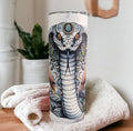 Cobra Snake Tumbler With Sunflowers Can Be Personalized, 20oz Tumbler With Reusable Straw, Great For Everyday Use - Hot Or Cold Drinks