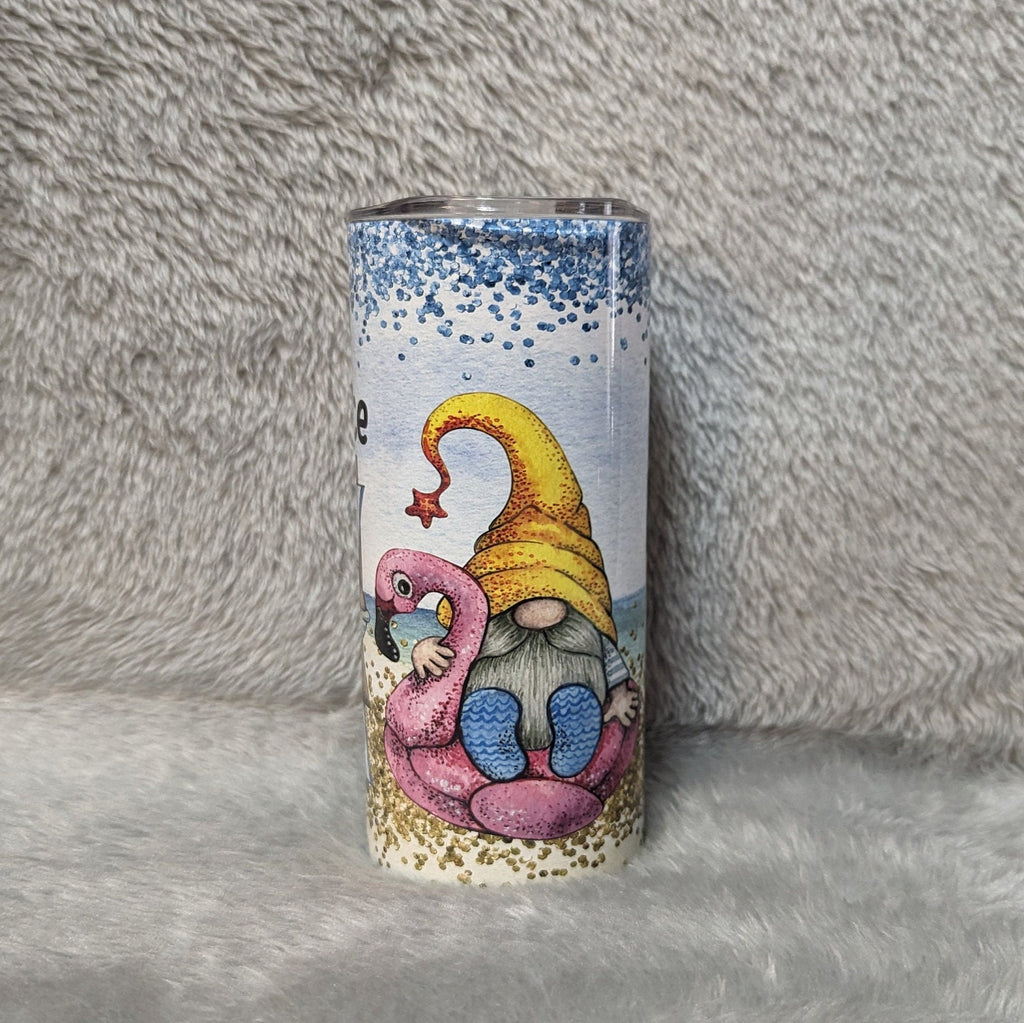 Kids Gnome Tumbler Can Be Personalized, Kids Cup With Name, Beach Gnome Tumbler For Kids, 15oz Tumbler With Reusable Straw, Everyday Use