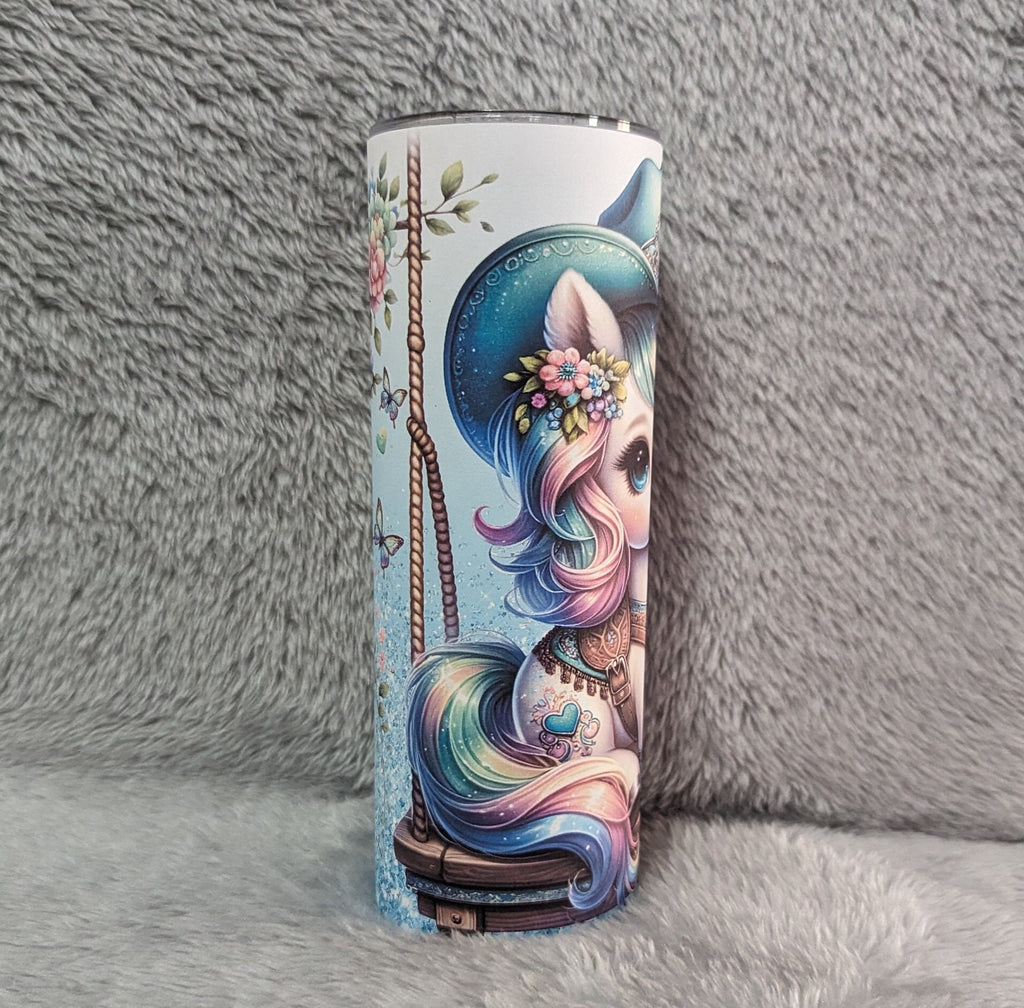 Cowgirl Pony Tumbler With A Glitter Design and Reusable straw, Can Be Personalized, Horse Gift, Cup With Name, Gift For Her, 20oz Tumbler