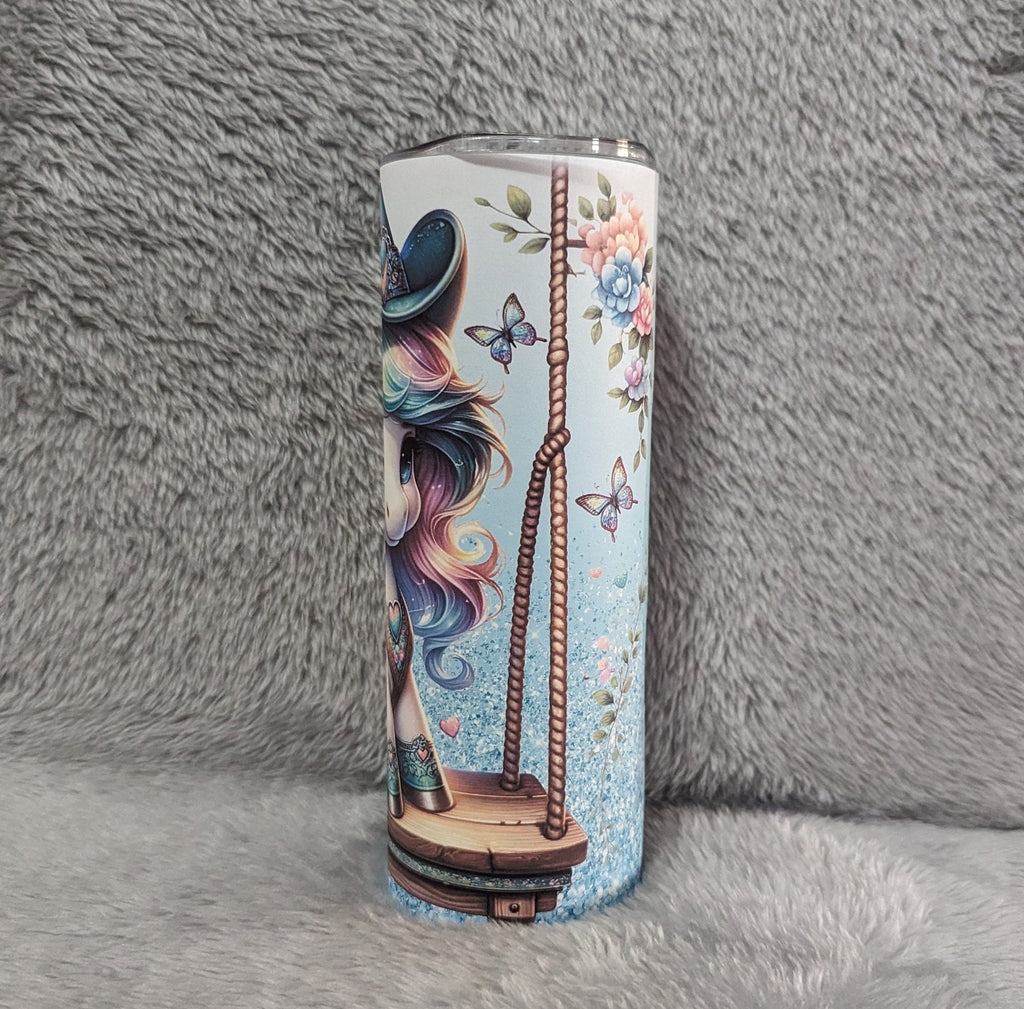 Cowgirl Pony Tumbler With A Glitter Design and Reusable straw, Can Be Personalized, Horse Gift, Cup With Name, Gift For Her, 20oz Tumbler