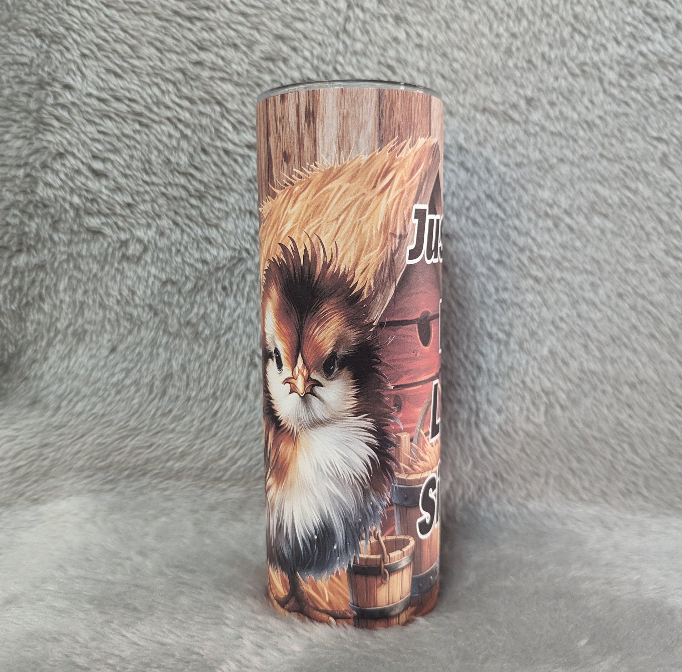 Just A Girl Who Loves Silkies Chicken Tumbler Can Be Personalized, Cute Chicken Lover Tumbler, Includes Reusable Straw, Hot Or Cold Drinks