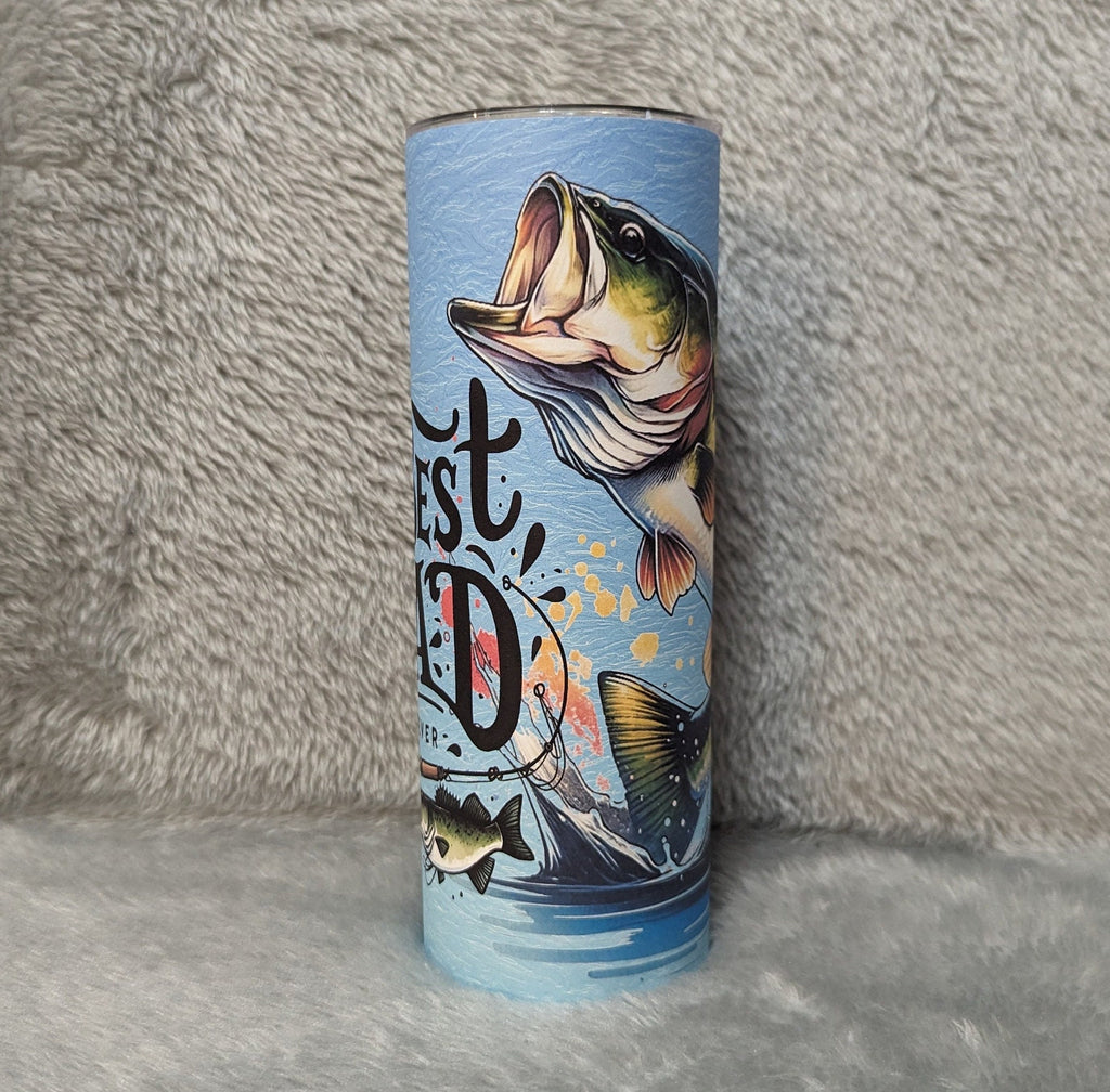Best Dad Ever Fish Tumbler Can Be Personalized, Great Gift For Dad, 20oz Tumbler With Reusable Straw, Hot Or Cold Drinkware