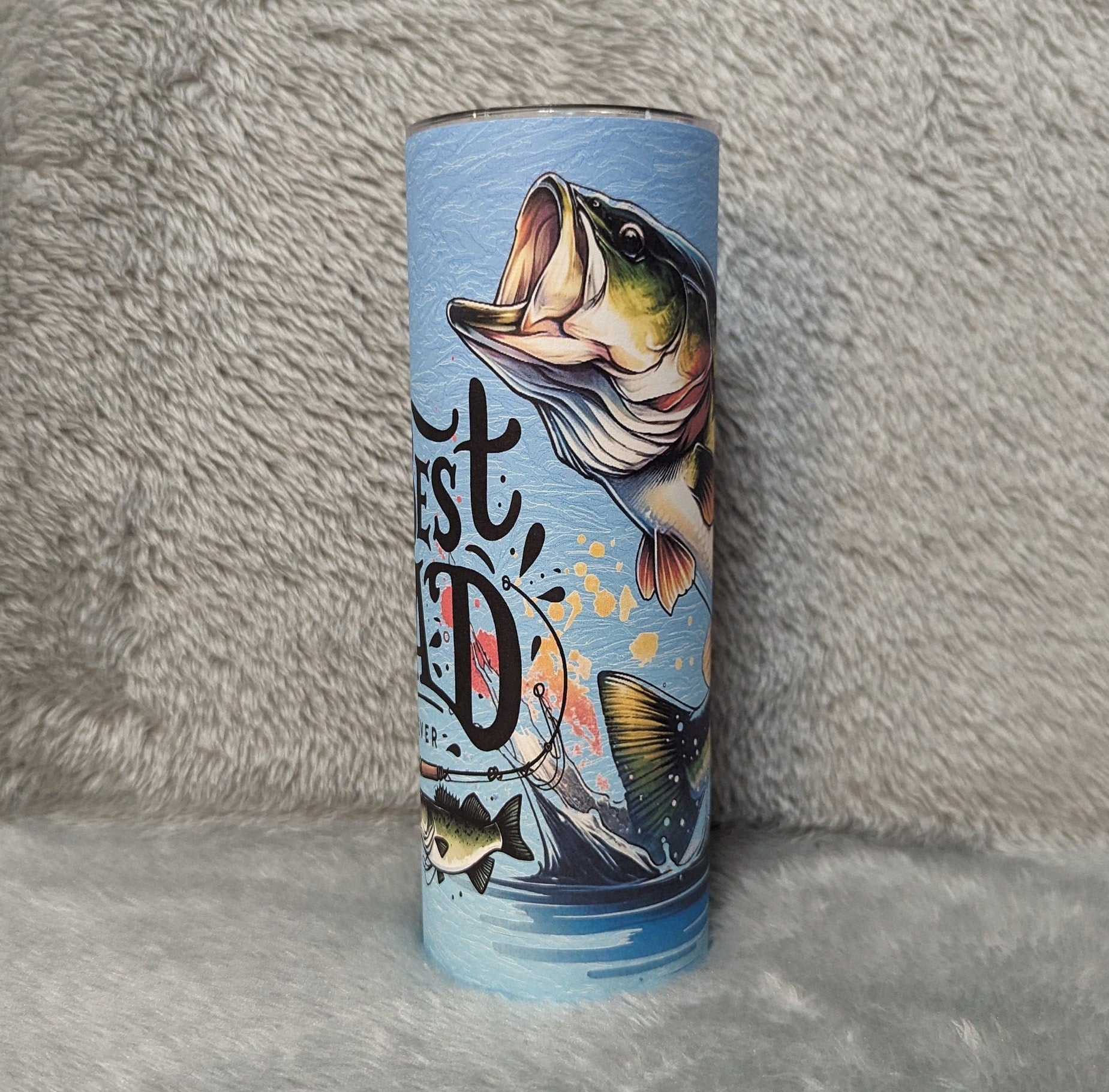 Best Dad Ever Fish Tumbler Can Be Personalized, Great Gift For Dad, 20oz Tumbler With Reusable Straw, Hot Or Cold Drinkware