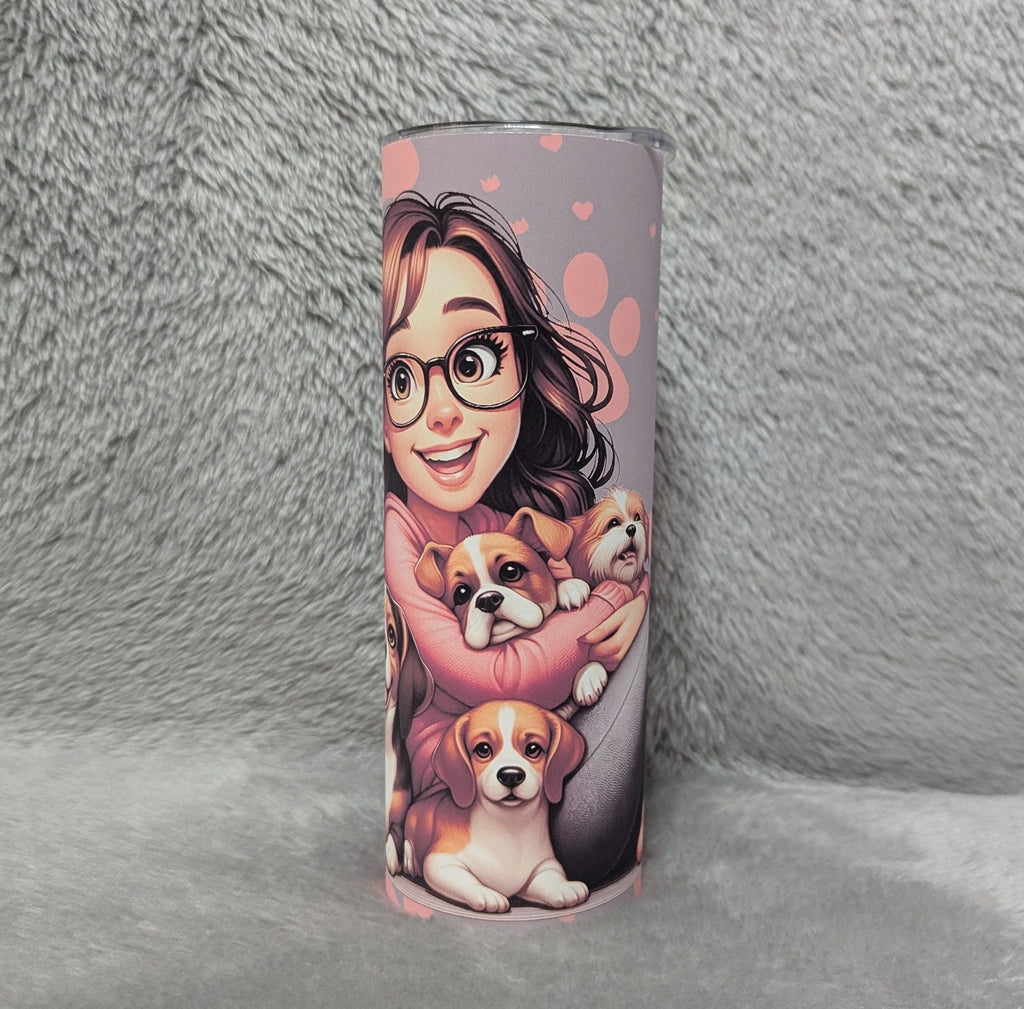 Crazy Dog Lady Tumbler Can Be Personalized, Dog Mom Tumbler, Dog Gifts, Includes Reusable Straw, For Home Or On The Go Hot Or Cold Drink