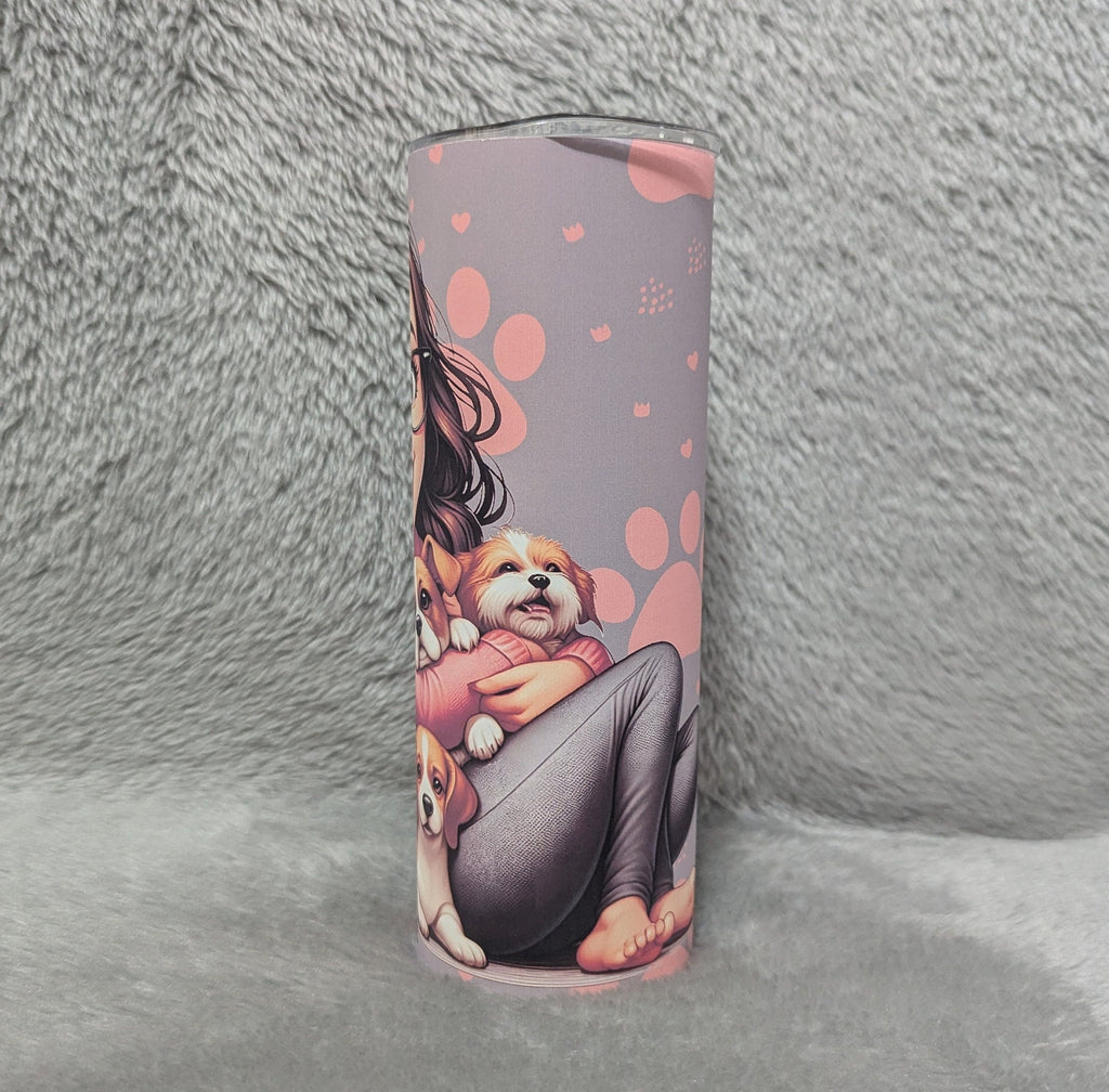 Crazy Dog Lady Tumbler Can Be Personalized, Dog Mom Tumbler, Dog Gifts, Includes Reusable Straw, For Home Or On The Go Hot Or Cold Drink