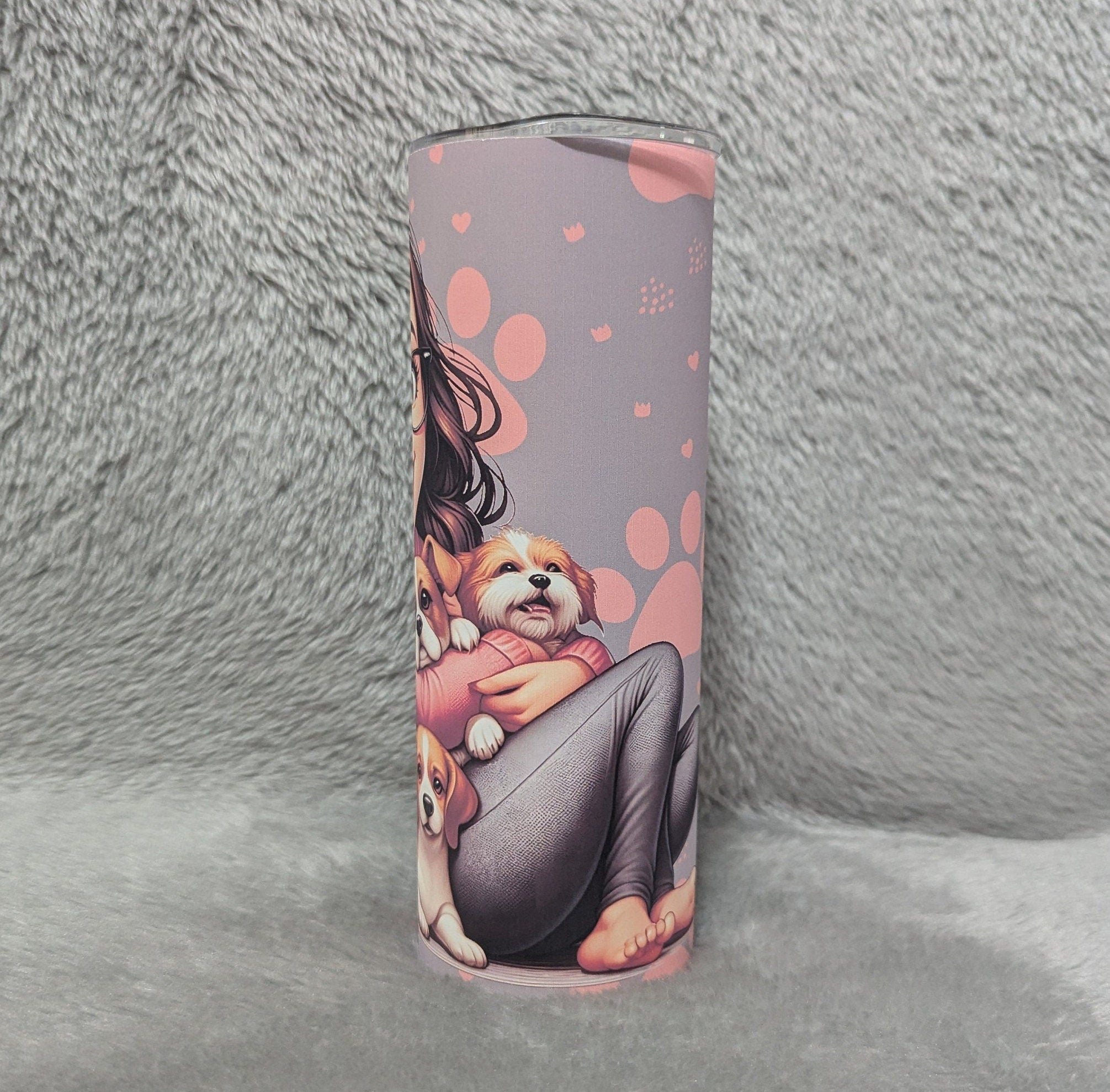 Crazy Dog Lady Tumbler Can Be Personalized, Dog Mom Tumbler, Dog Gifts, Includes Reusable Straw, For Home Or On The Go Hot Or Cold Drink