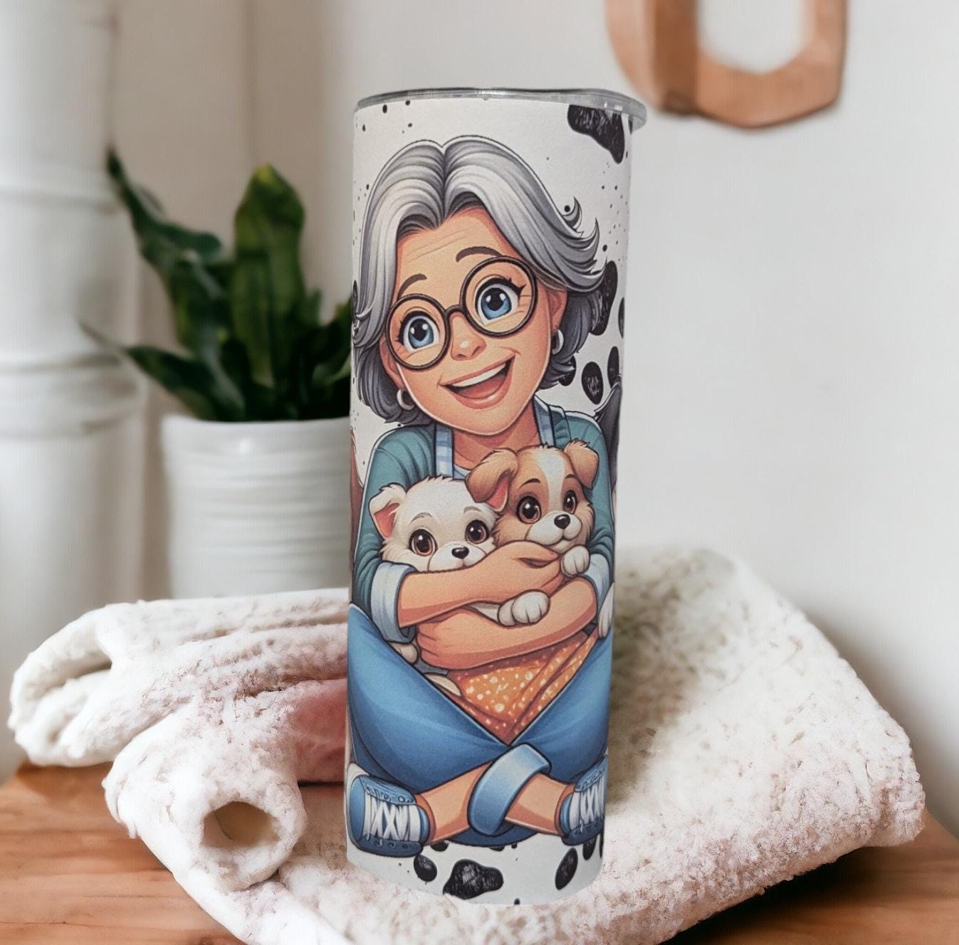 Dog Mom Tumbler, Crazy Dog Lady Tumbler Can Be Personalized, Dog Gifts, Includes Reusable Straw, For Home Or On The Go Hot Or Cold Drinks