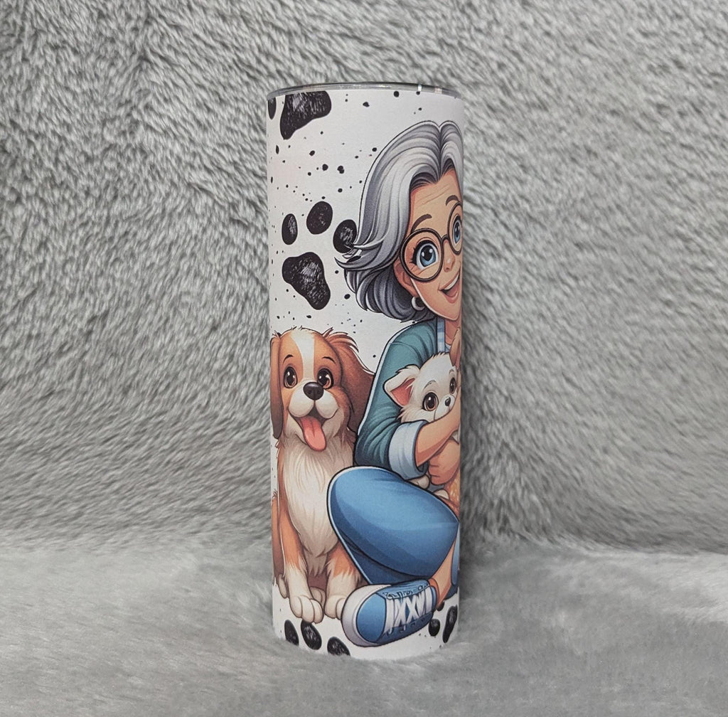 Dog Mom Tumbler, Crazy Dog Lady Tumbler Can Be Personalized, Dog Gifts, Includes Reusable Straw, For Home Or On The Go Hot Or Cold Drinks