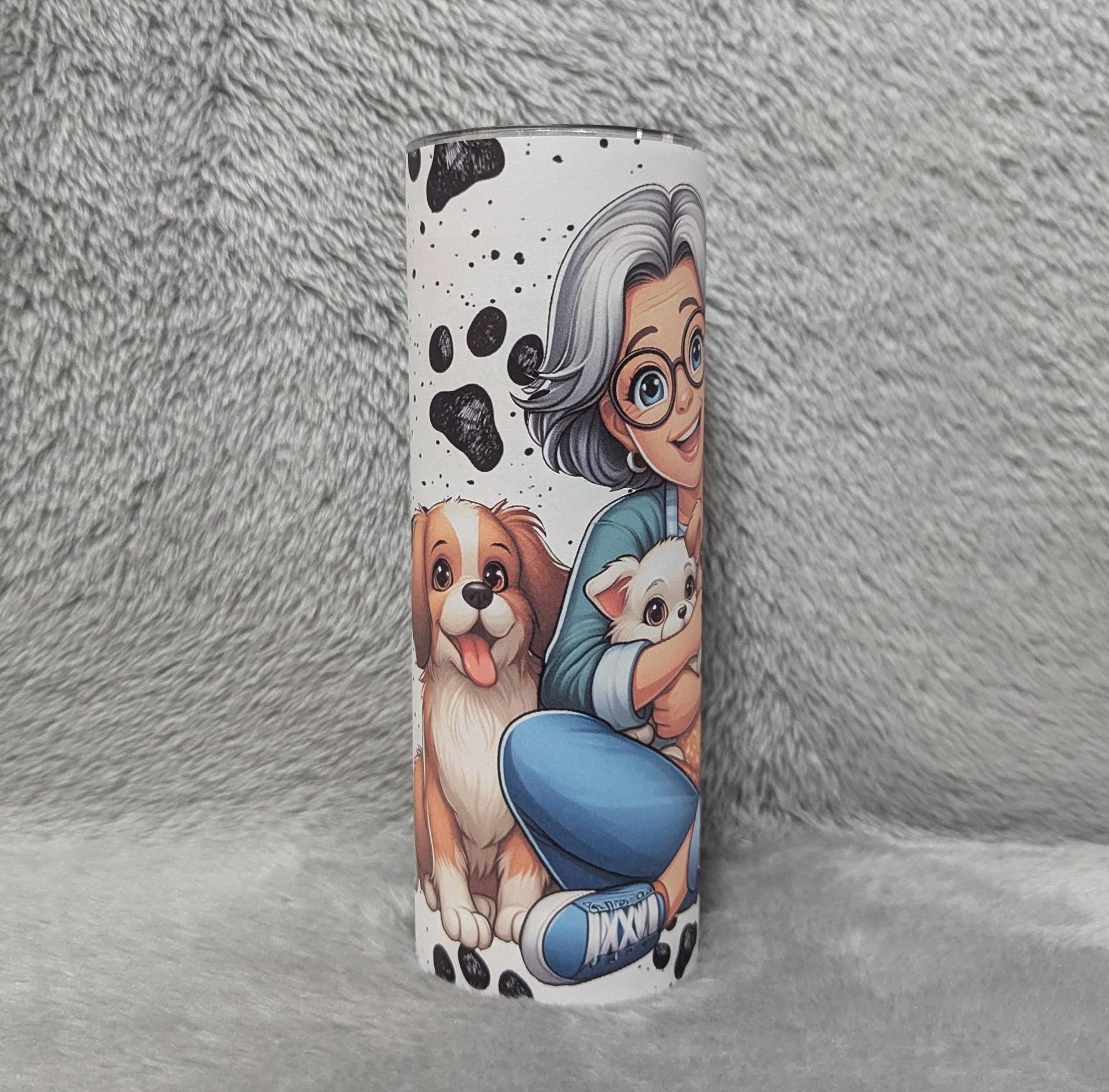 Dog Mom Tumbler, Crazy Dog Lady Tumbler Can Be Personalized, Dog Gifts, Includes Reusable Straw, For Home Or On The Go Hot Or Cold Drinks