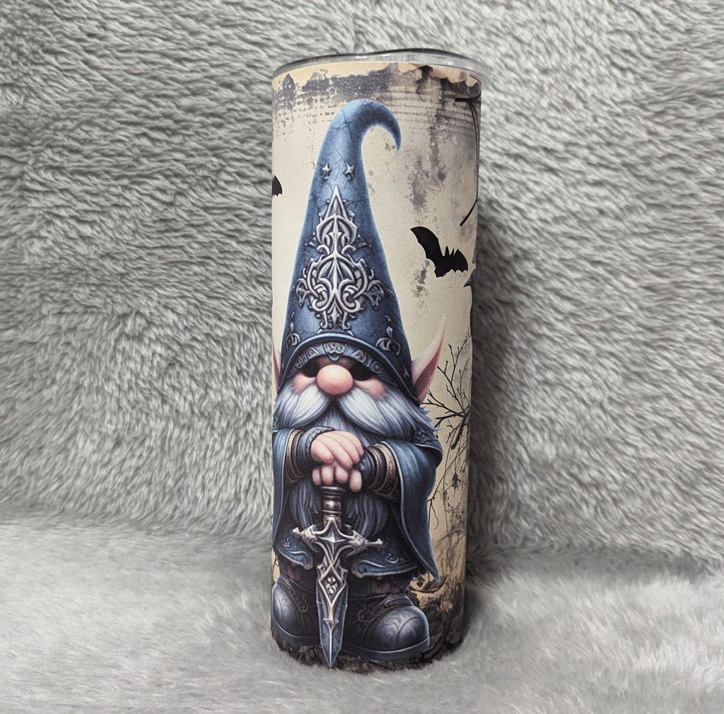 Wizard Gnome Tumbler Can Be Personalized, Reusable Straw, Gnome Gift, 20oz Gnome Tumbler With Reusable Straw, Hot Or Cold Drinks