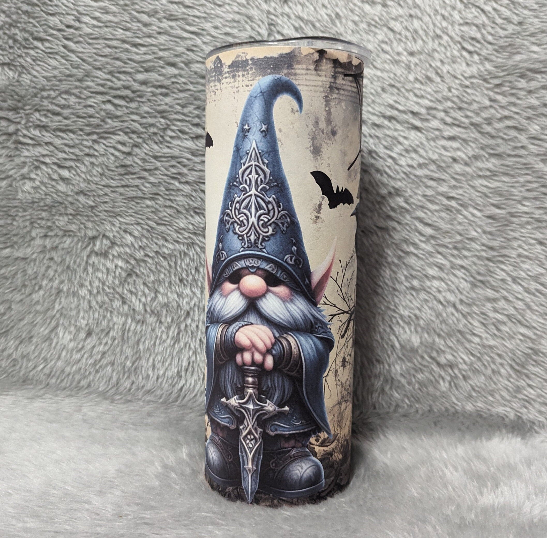 Wizard Gnome Tumbler Can Be Personalized, Reusable Straw, Gnome Gift, 20oz Gnome Tumbler With Reusable Straw, Hot Or Cold Drinks