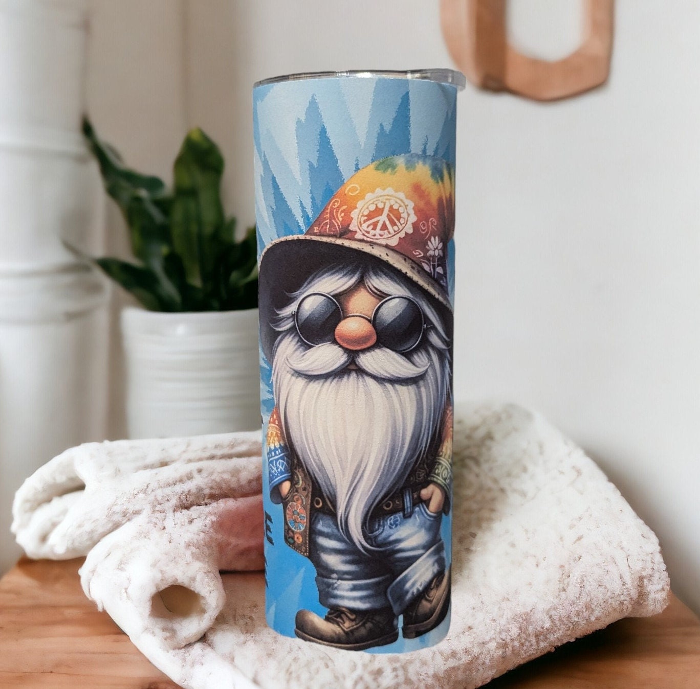 Just A Little Hippie Gnome Tumbler Can Be Personalized, 20oz Tumbler With Straw, Gnome Gift, Great For Everyday Use - Hot Or Cold Drinks