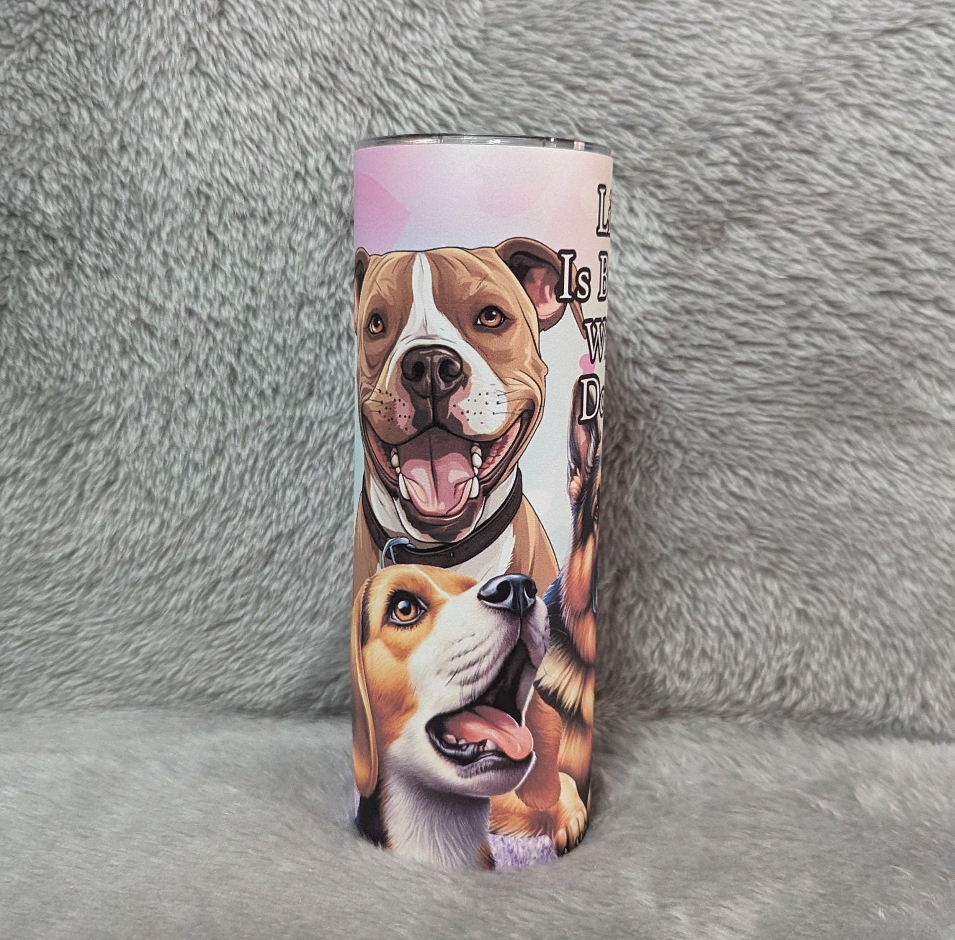 Life Is Better With Dogs Tumbler Can Be Personalized, Dog Lover Tumbler, Includes Reusable Straw, For Hot Or Cold Drinks