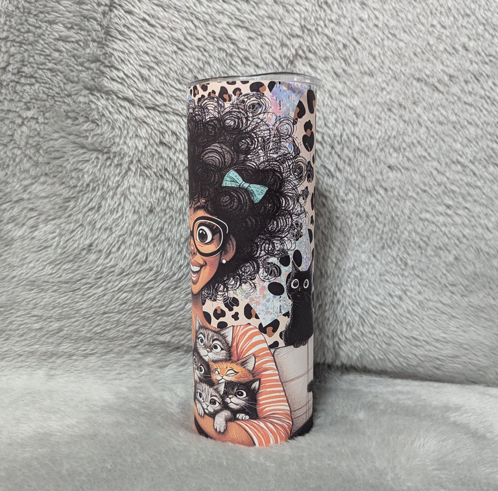 Crazy Cat Lady 20oz With Reusable Straw, Can Be Personalized