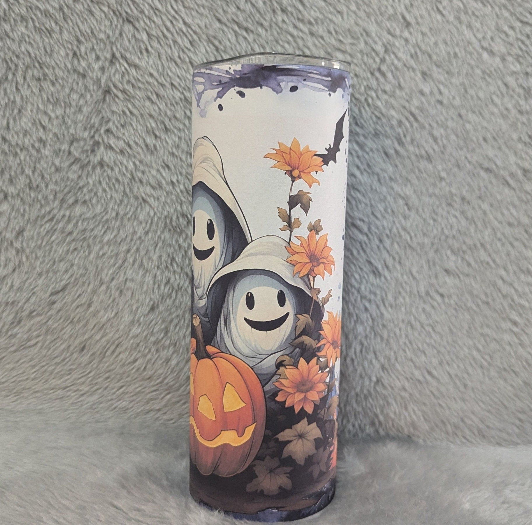 Cute Halloween Ghosts Tumbler, Halloween Cup, Ghosts Cup, Spooky Halloween Gift, 20oz Tumbler With Straw, Halloween Party Gift