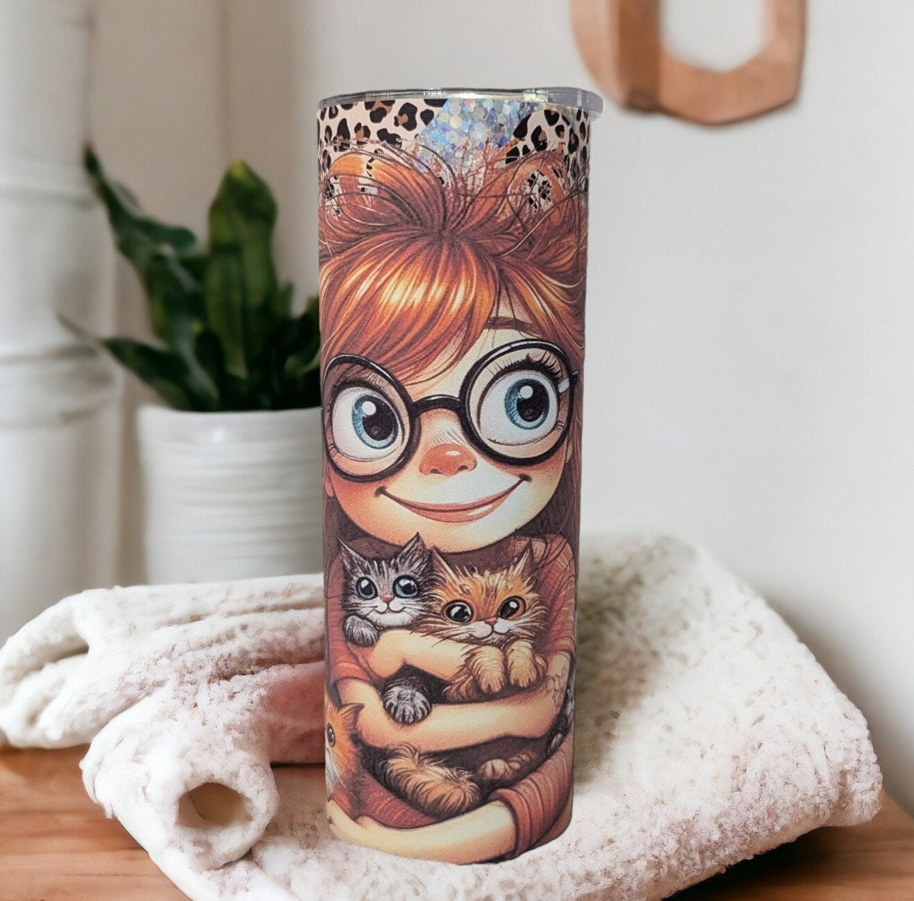 Crazy Cat Lady Tumbler 20oz With Reusable Straw, Can Be Personalized